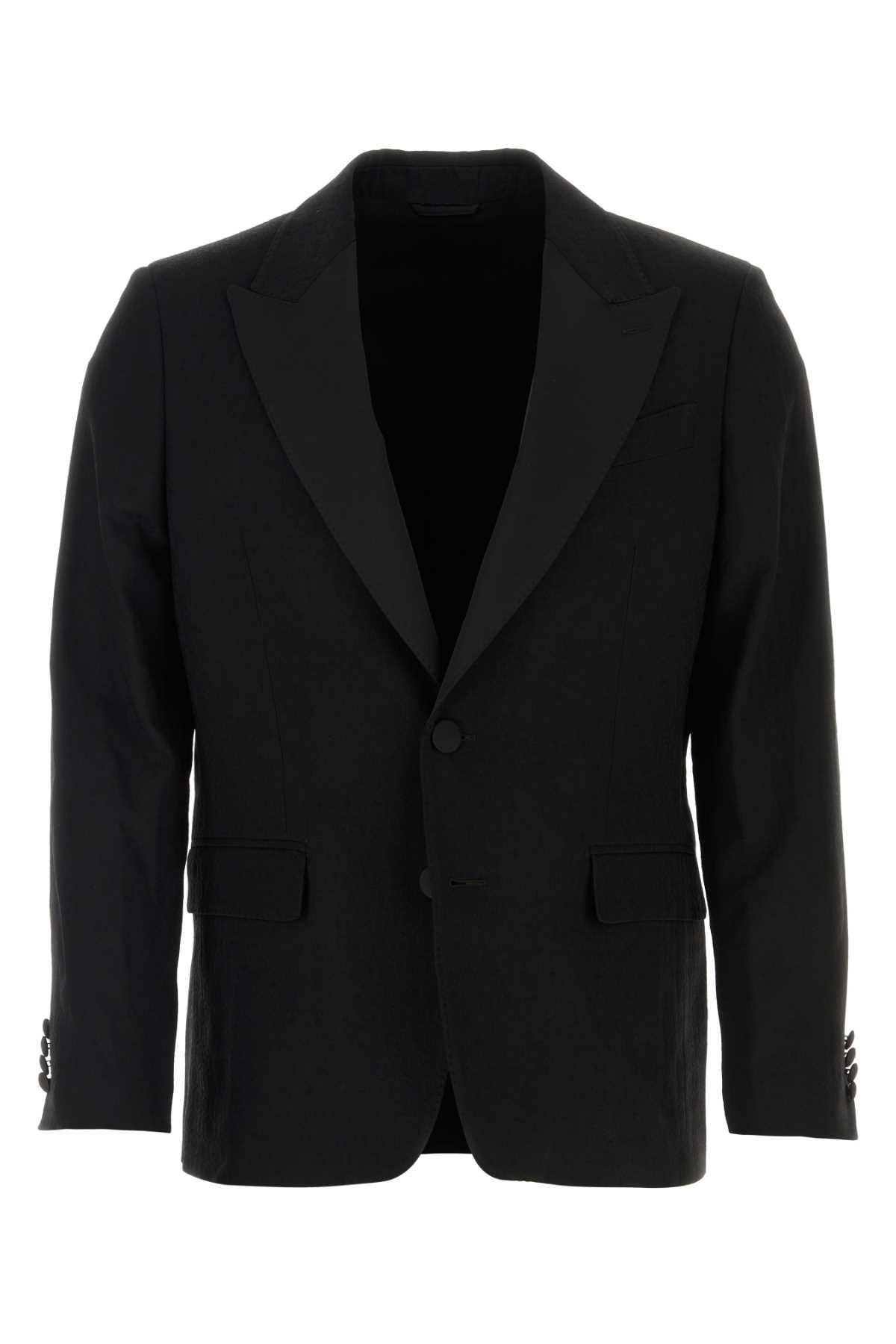 Etro Black Stretch Wool Blazer