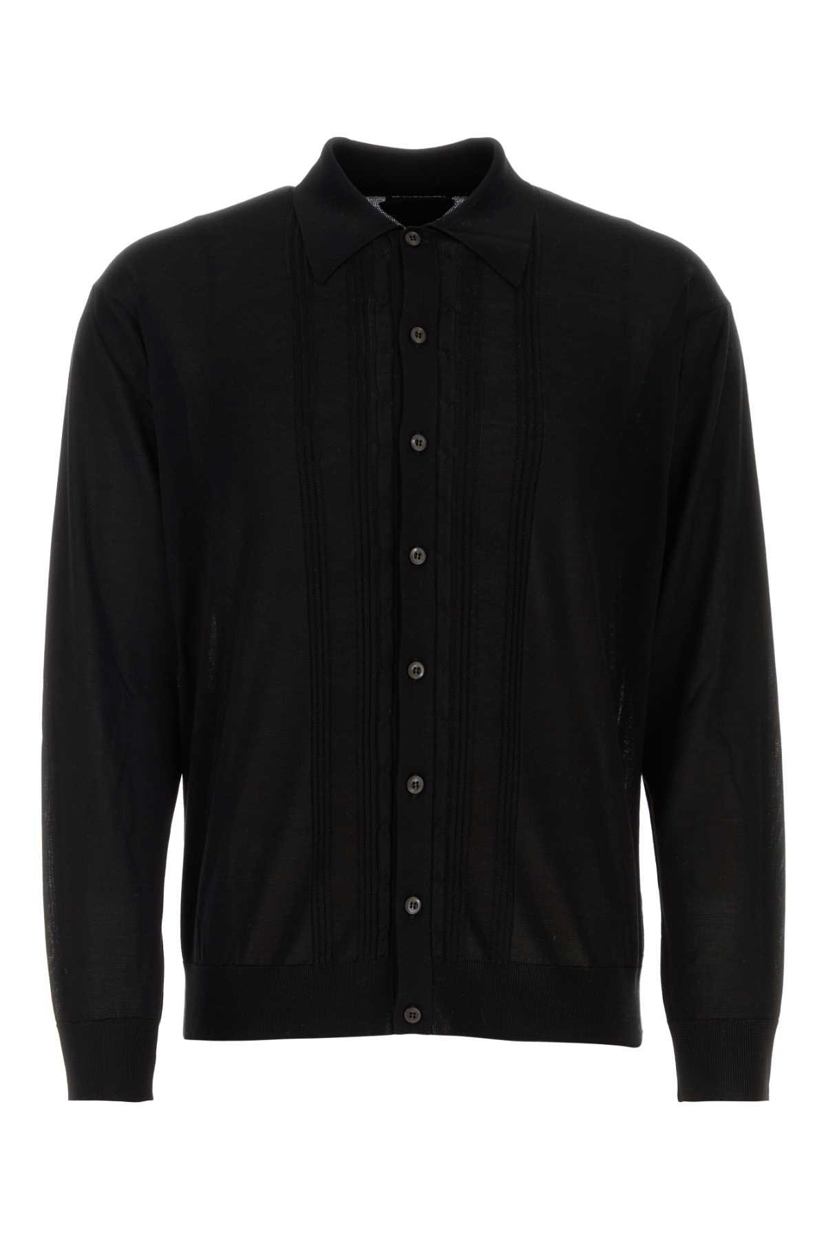 Prada Black Silk Cardigan