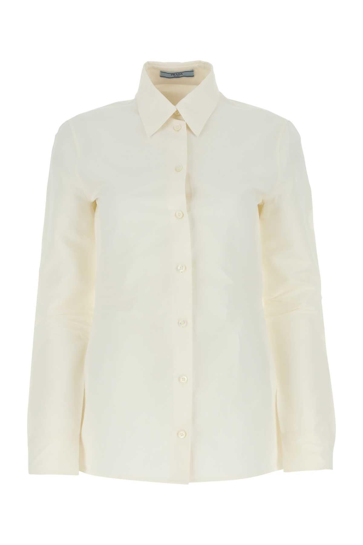 Prada Ivory Paper And Viscose Shirt