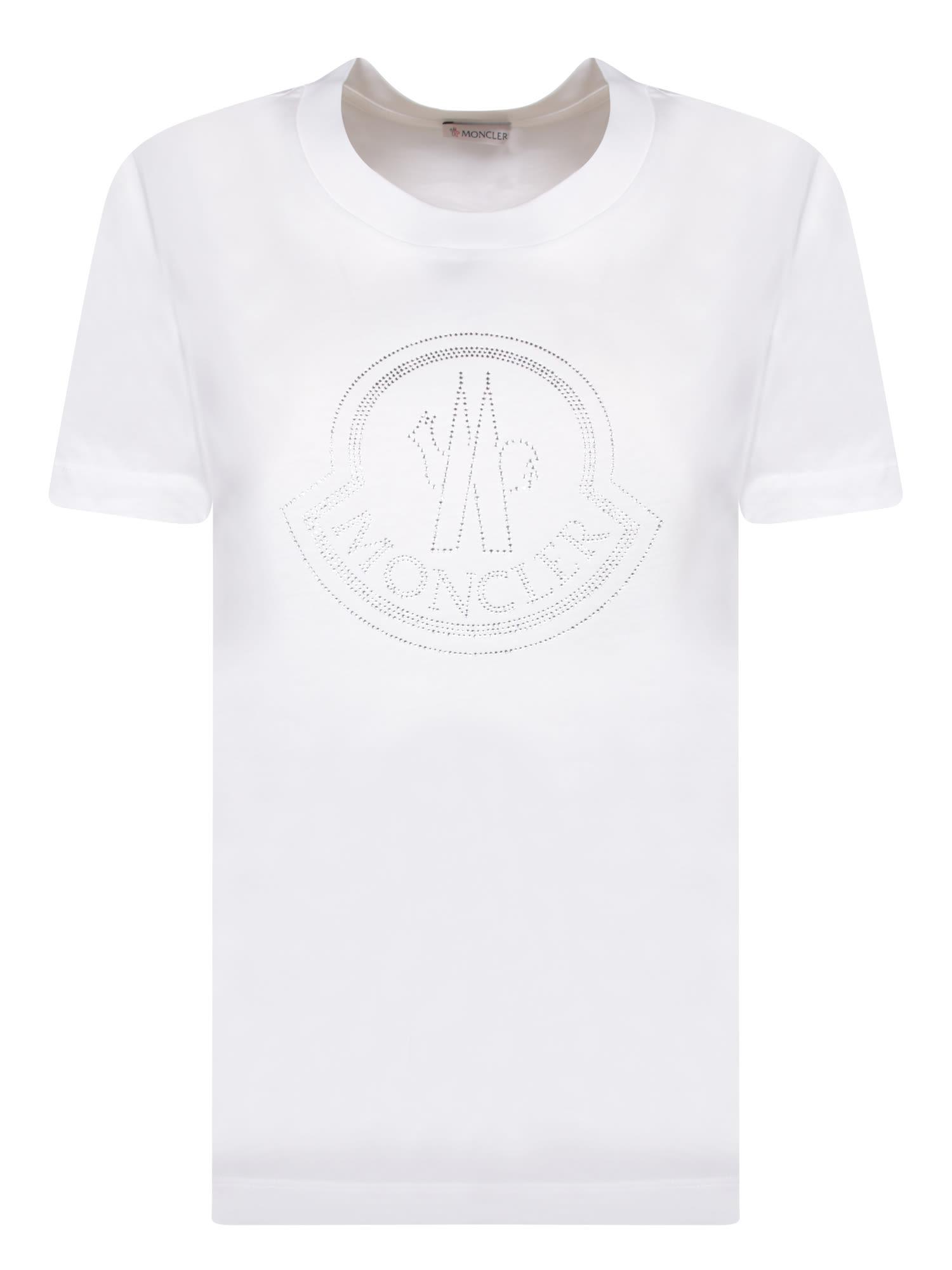 Moncler Women's Logo Cotton T-Shirt in White