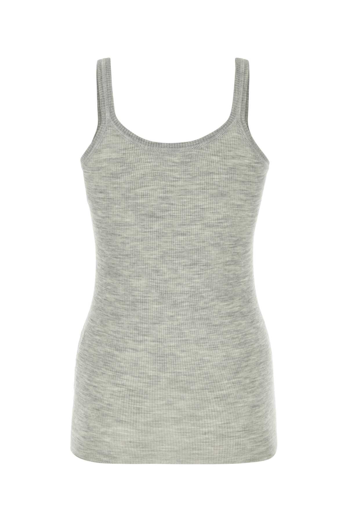 Bottega Veneta Melange Grey Wool Tank Top