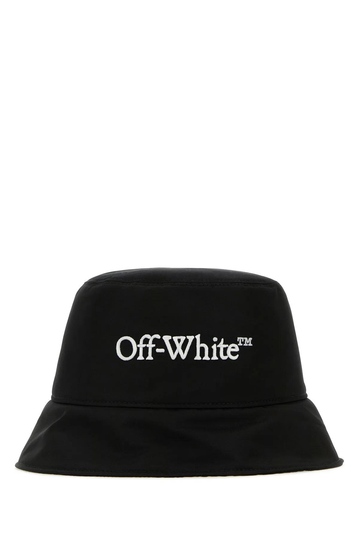 Off-White Black Polyester Bucket Hat