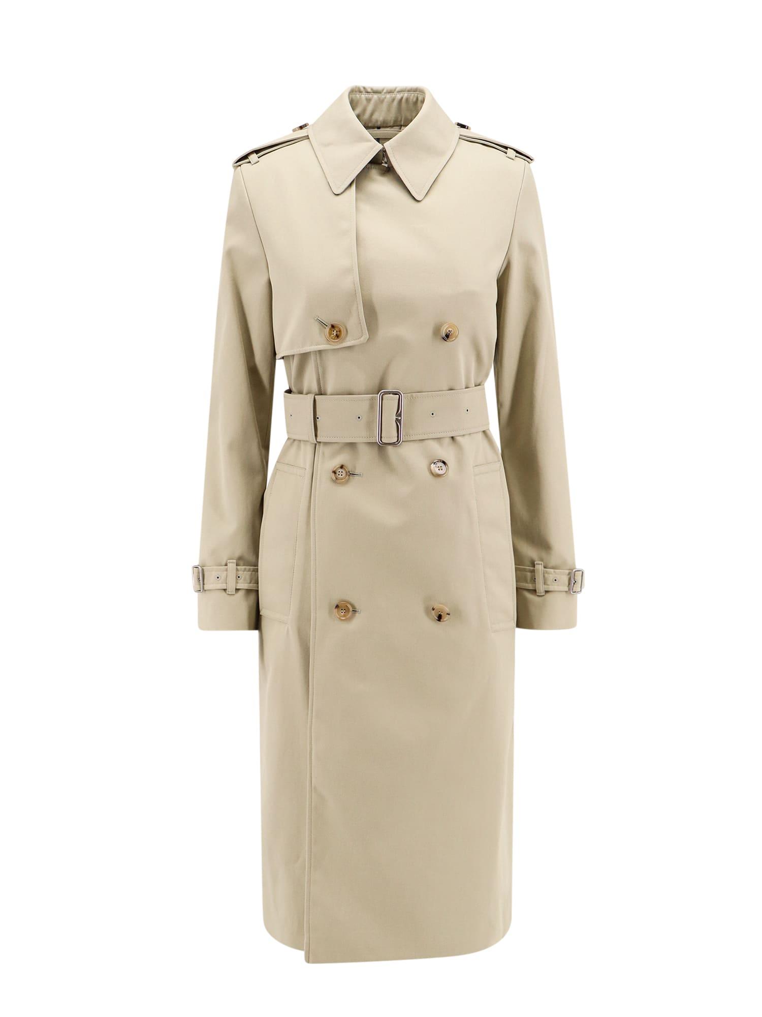 Burberry Women's Trench Coat in Cotton Blend Beige