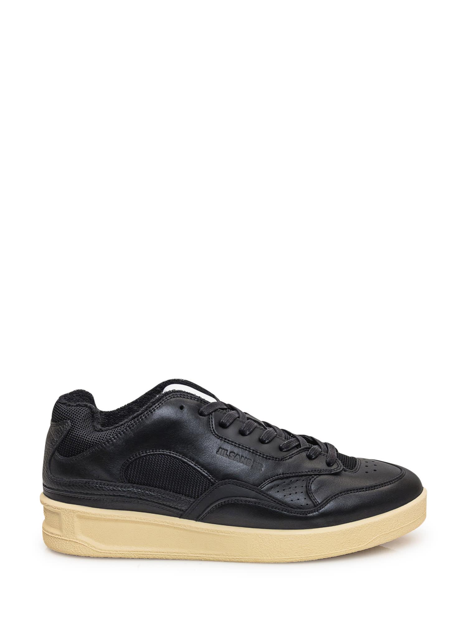 Jil Sander Logo Leather Sneakers