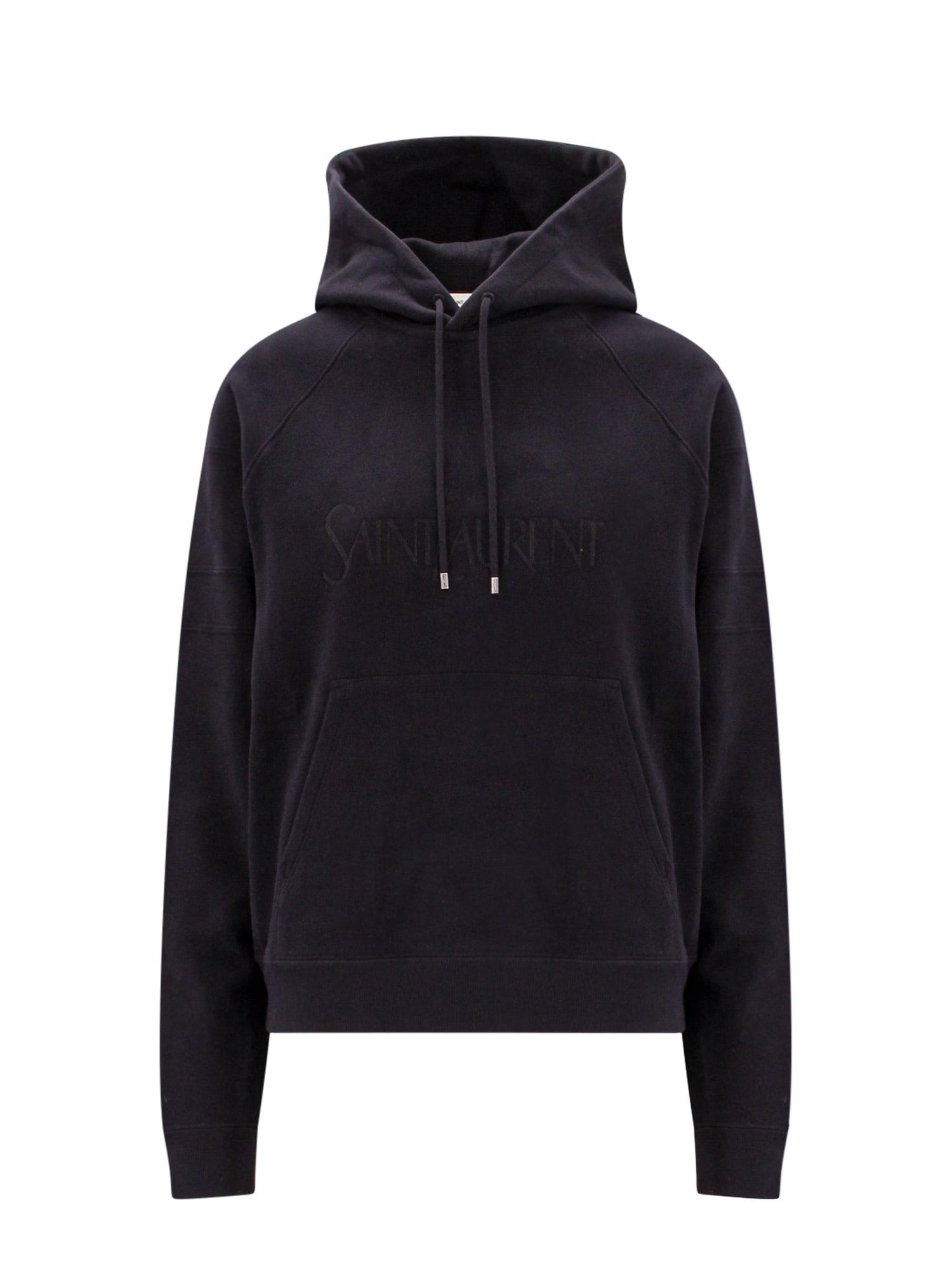 Saint Laurent Women's Cotton Hoodie in Black