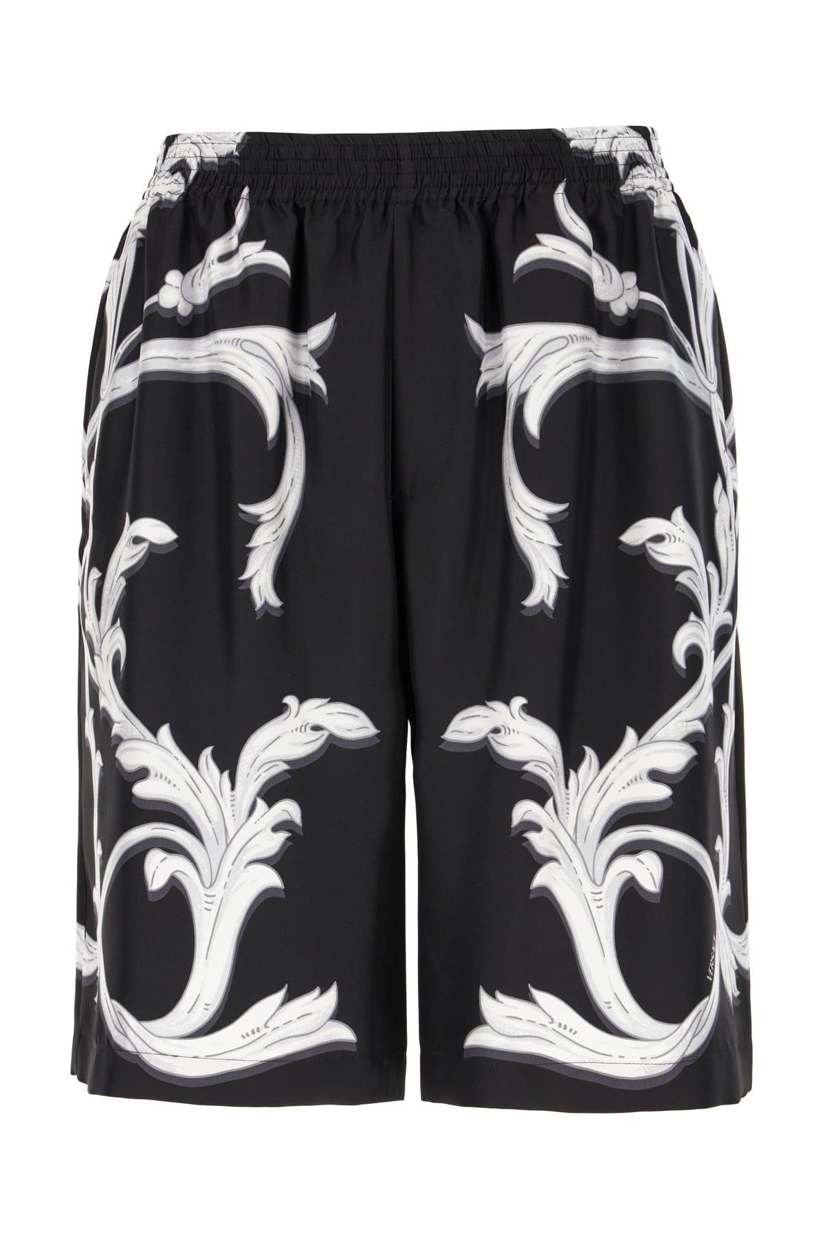 Versace Printed Silk Bermuda Shorts