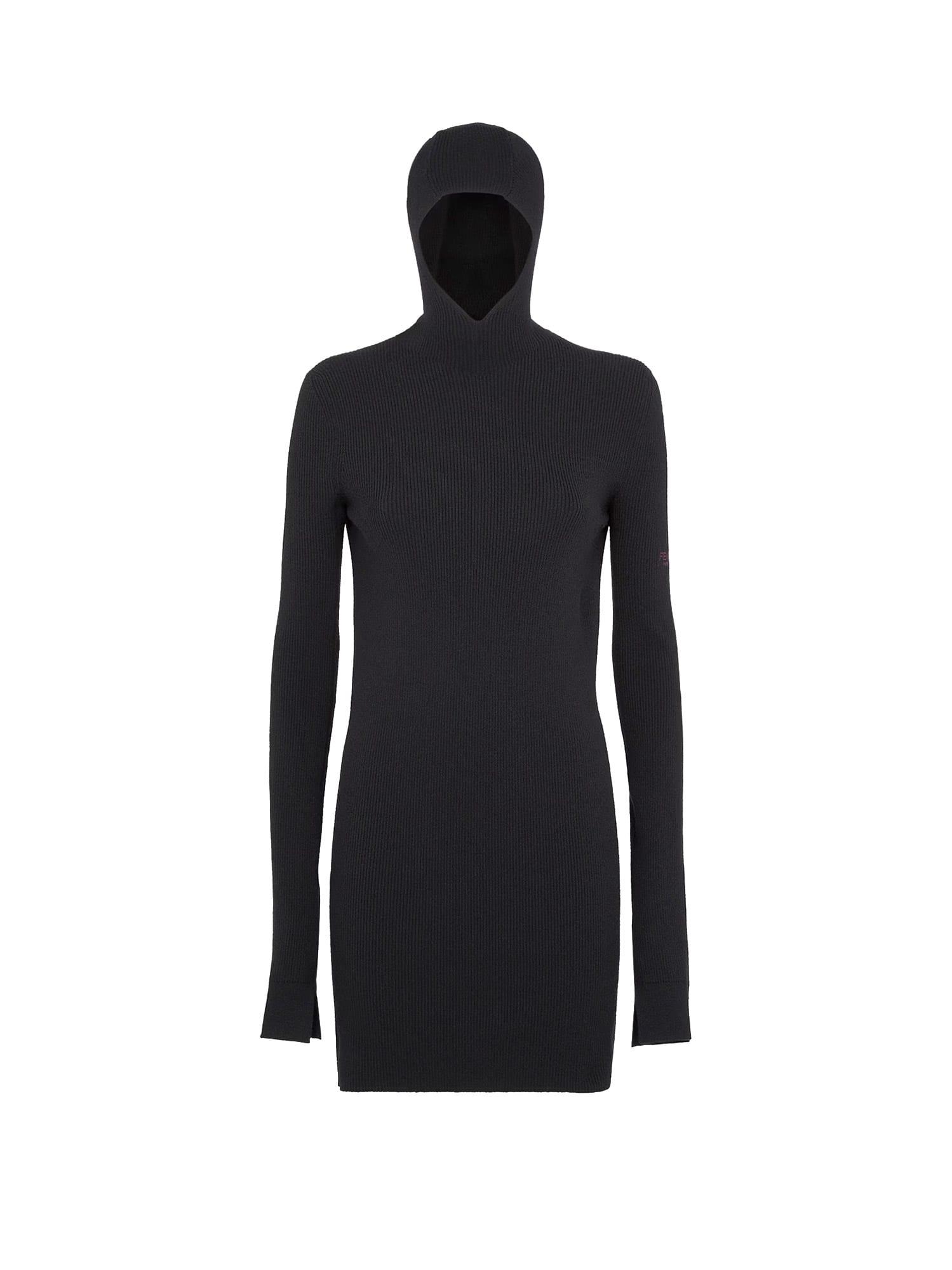Fendi Women's Hooded Mini Dress and Ribbed Wool and Silk Dress