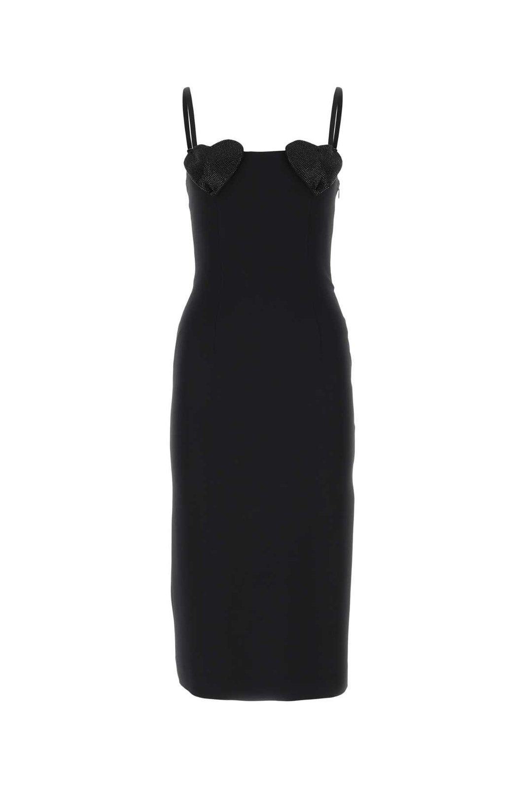 Blumarine Heart Rhinestone Embellished Slip Dress
