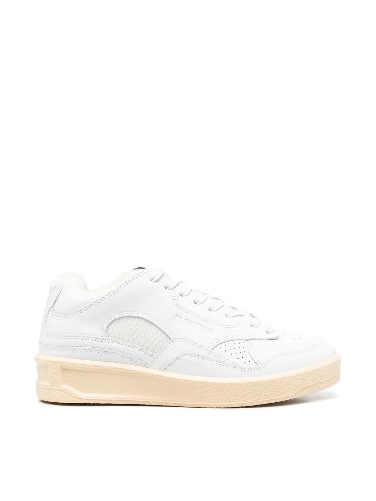 Jil Sander Women's Leather Low-Top and Basket Sneakers in White