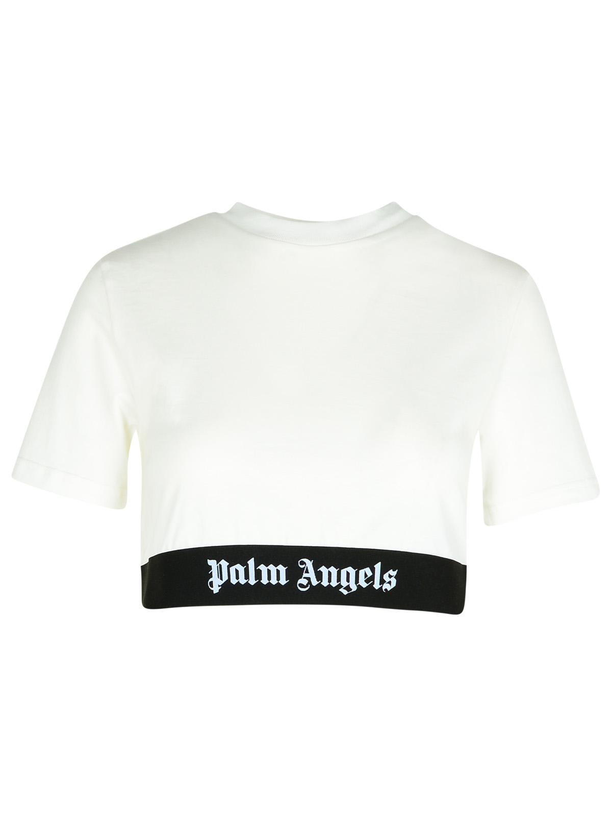 Palm Angels Logo Cotton Cropped T-Shirt