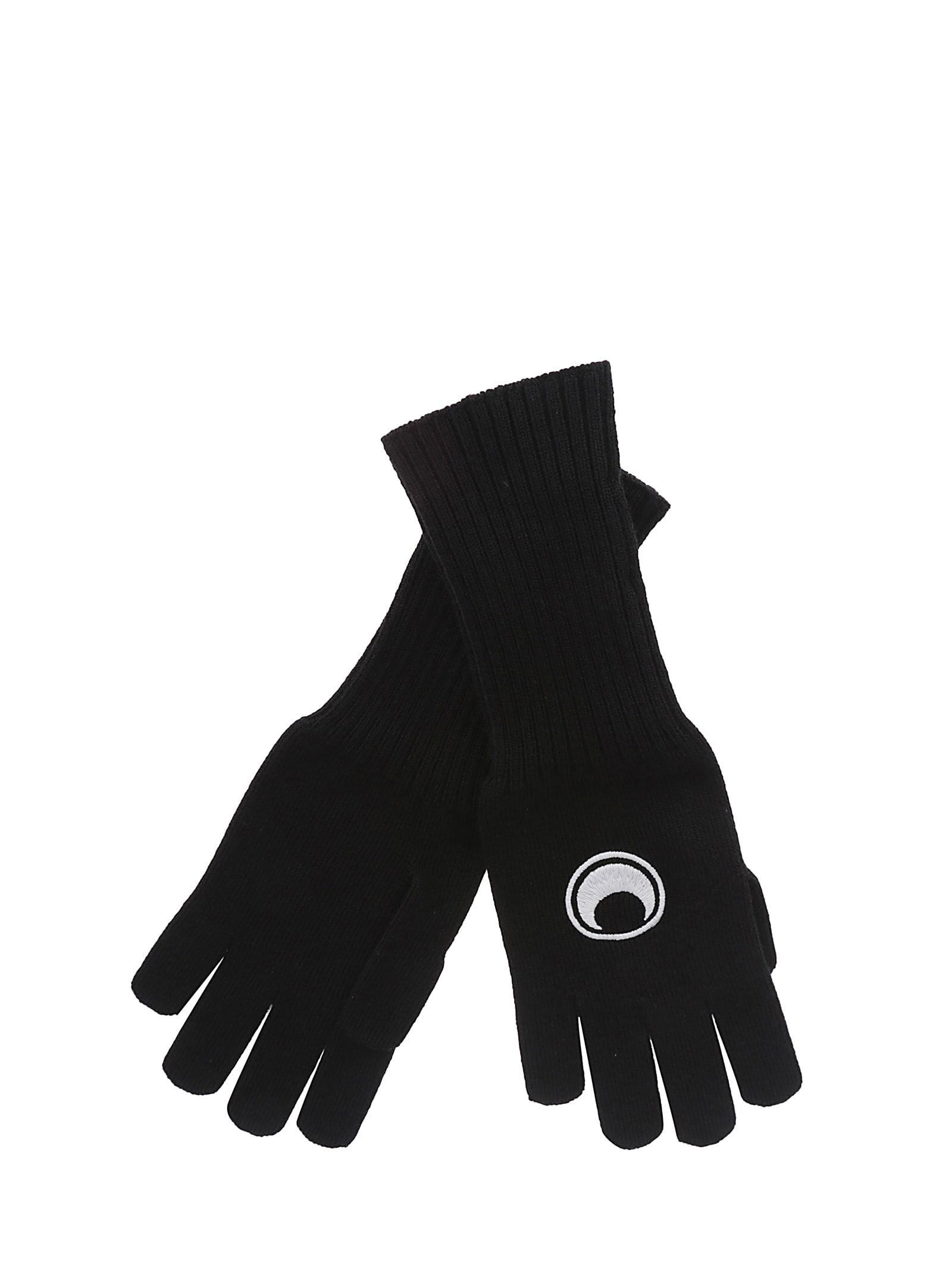 Marine Serre Gloves in Black Wool