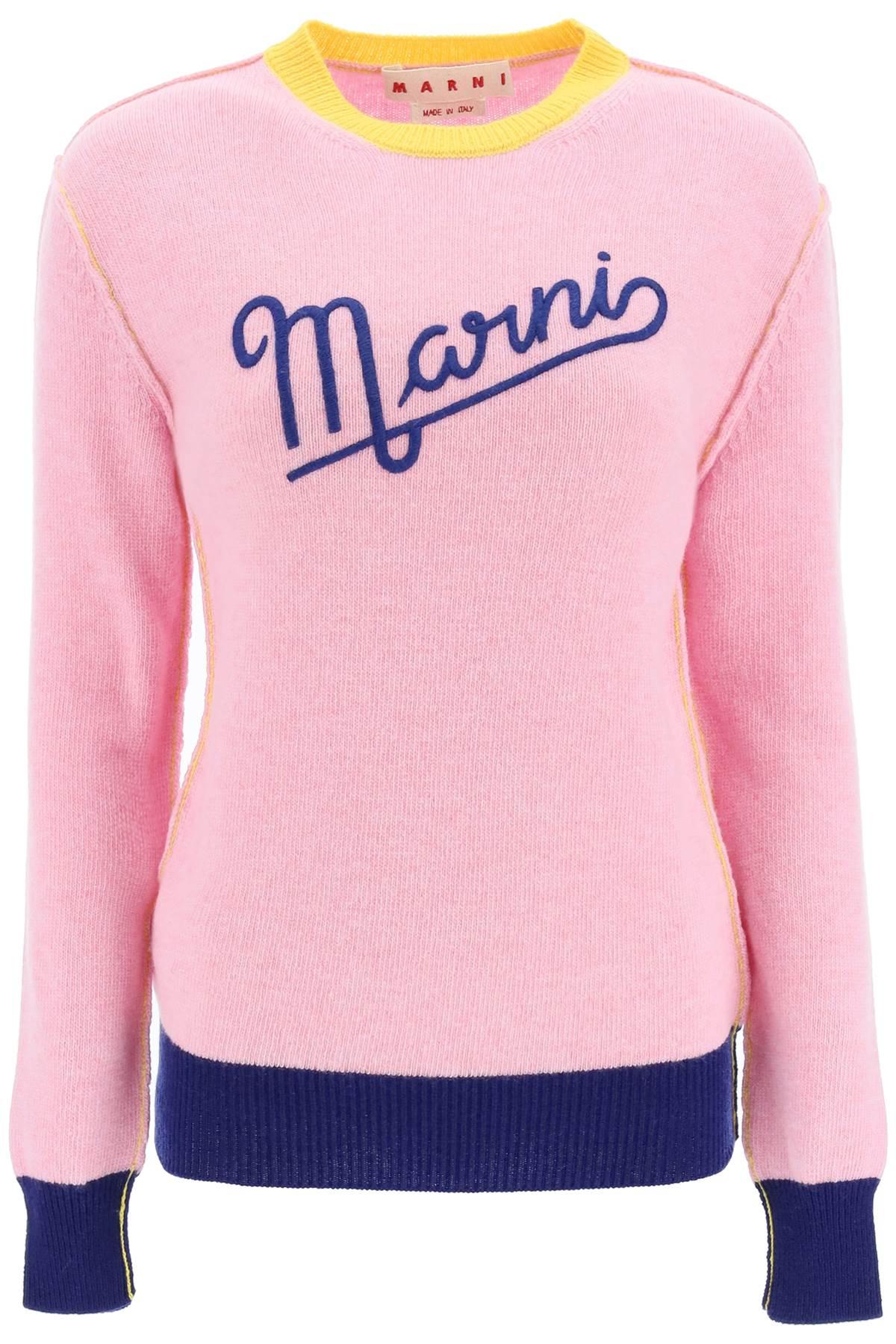 Marni Logoed Shetland Wool Sweater