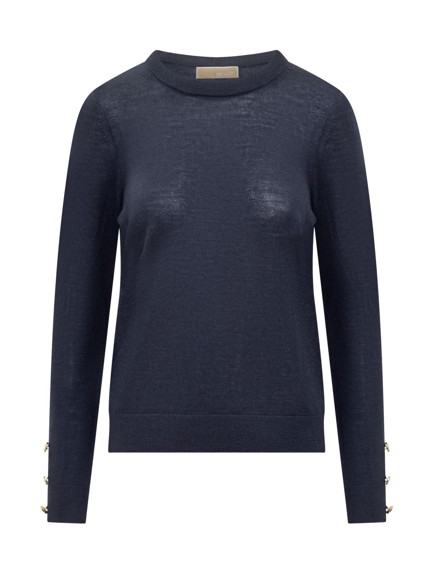 MICHAEL Michael Kors Merino Button Long Sleeve Sweater
