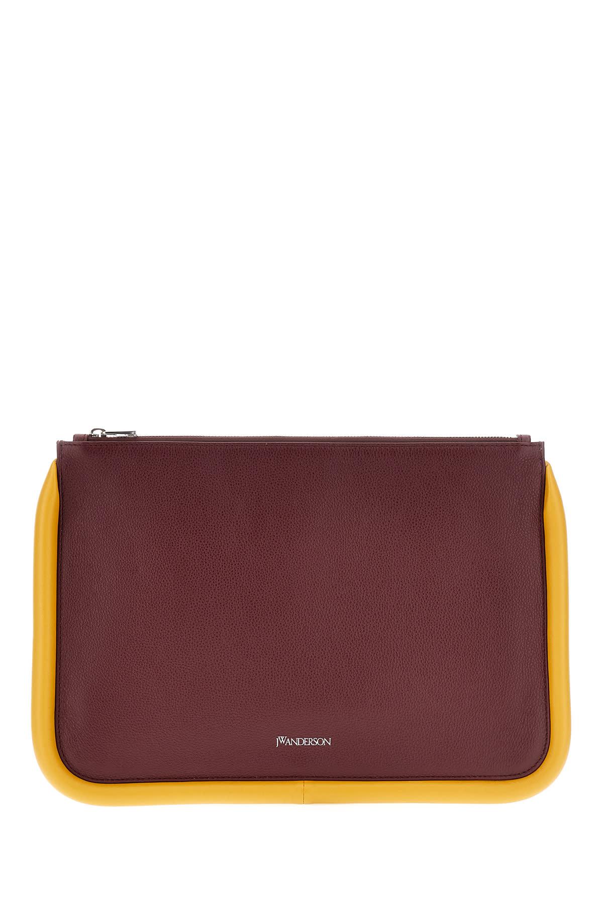Jw Anderson J. W. Anderson Burgundy Leather Large Bumper-tube Clutch