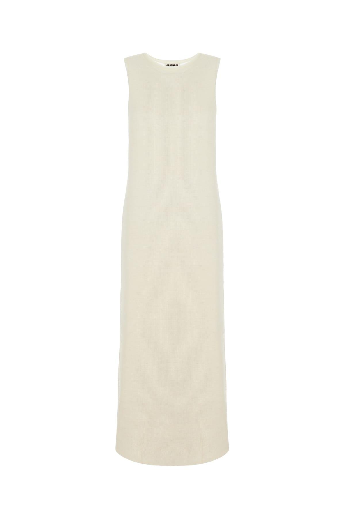 Jil Sander Ivory Wool Blend Dress