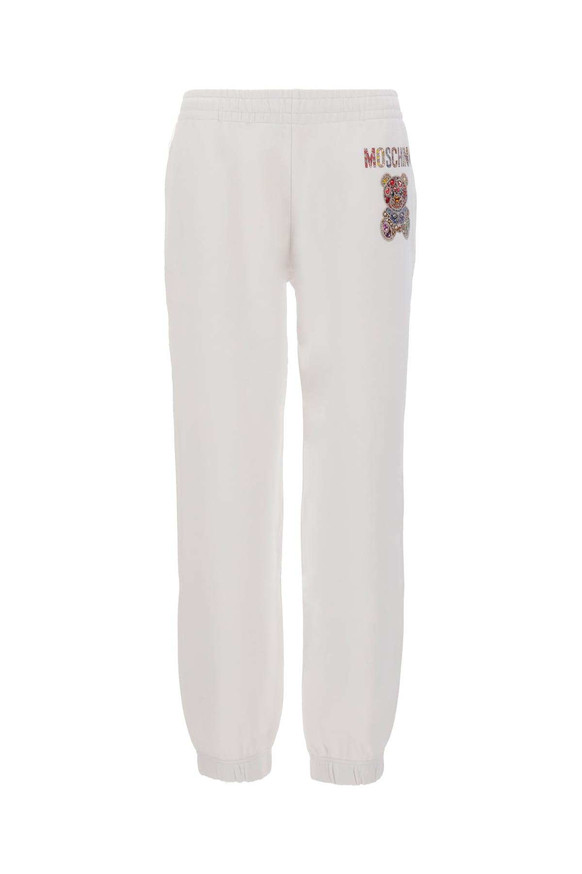 Moschino White Cotton Joggers