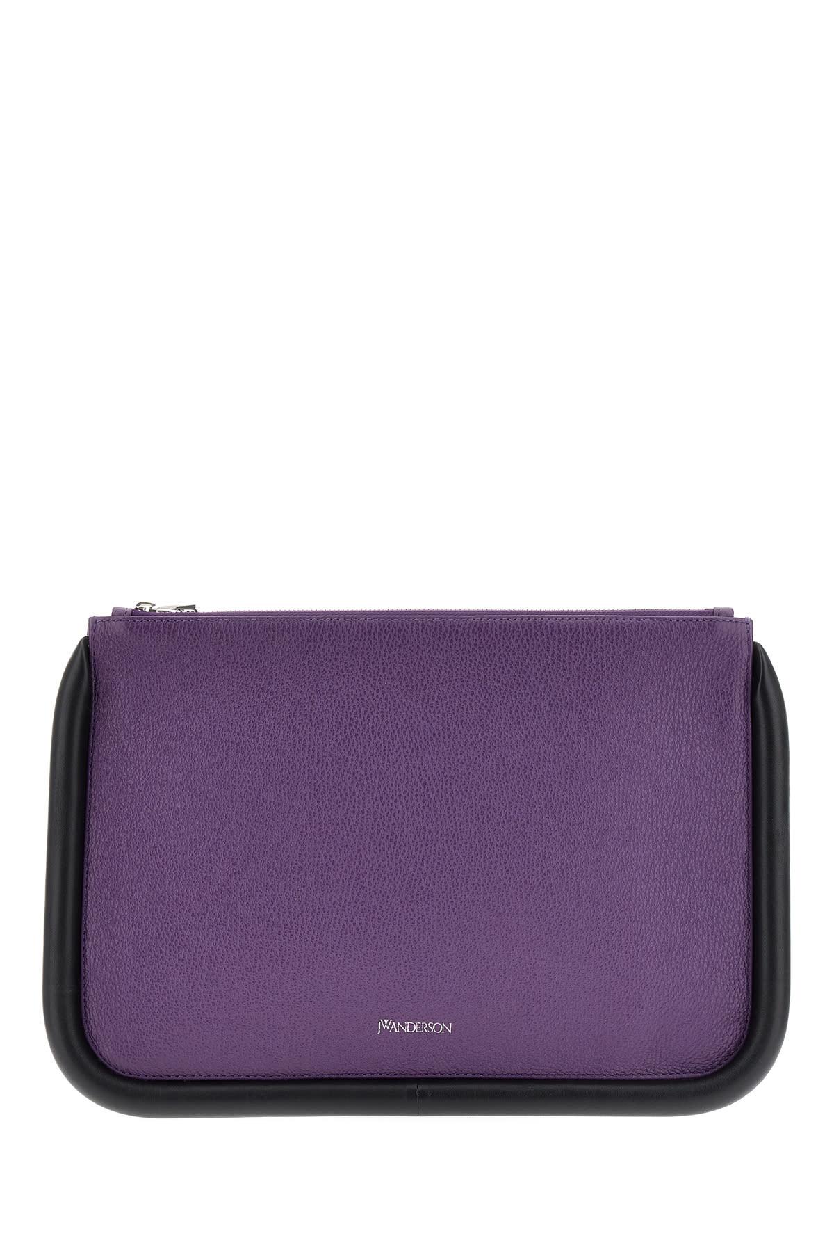Jw Anderson Purple Leather Large Bumper-tube Clutch