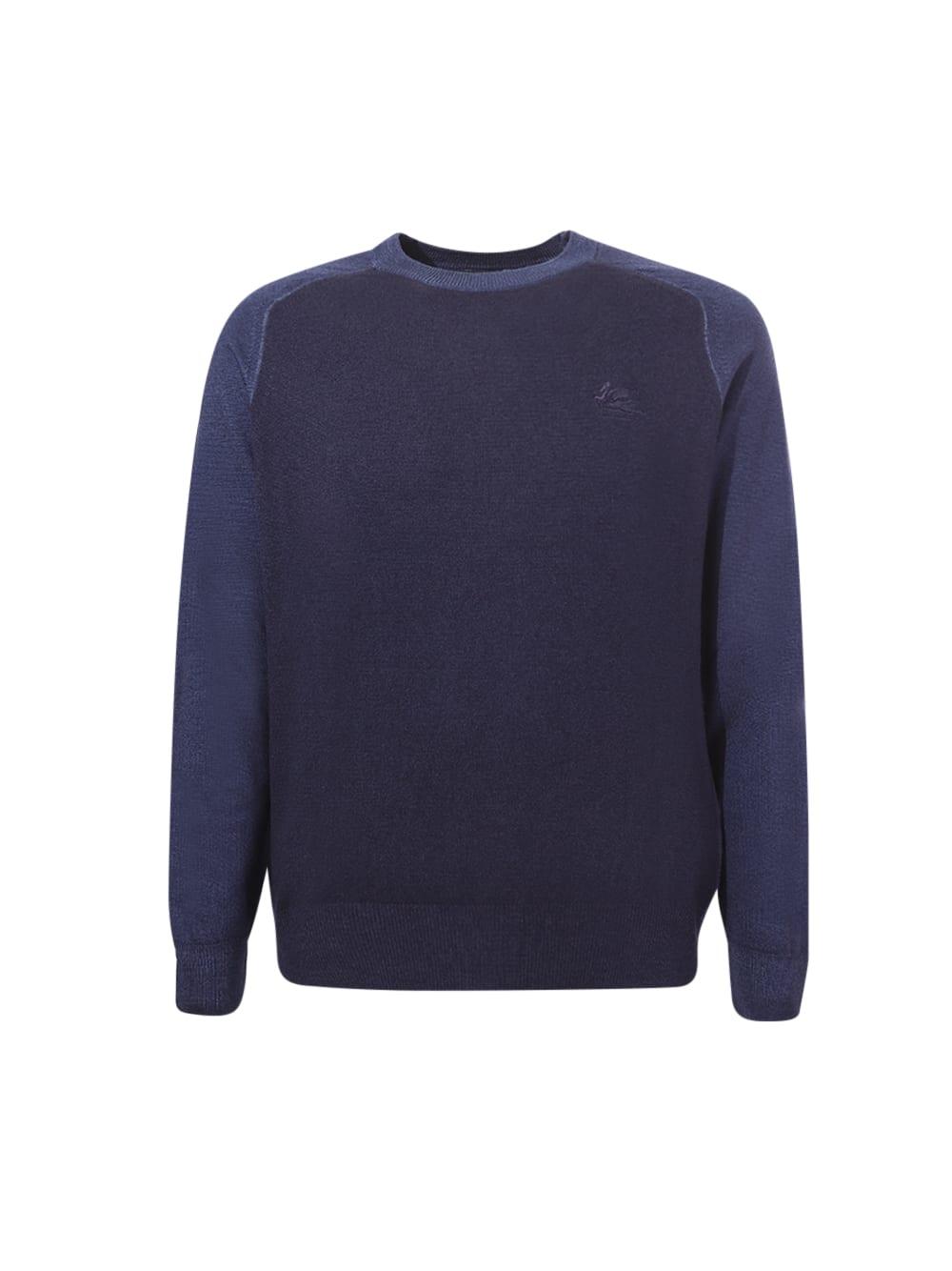 Etro Men's Navy Blue Wool Knit Sweater