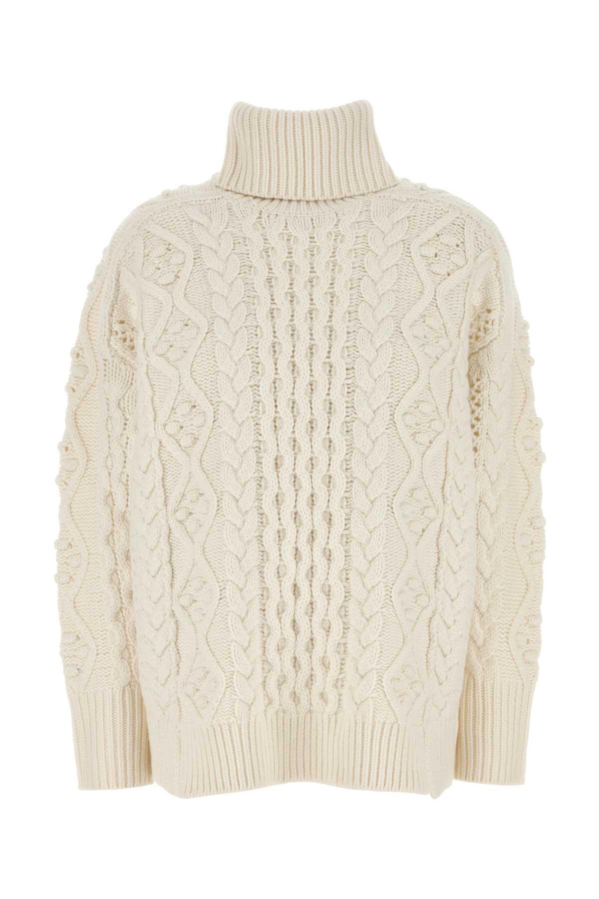LOULOU STUDIO Ivory Wool Blend Anar Oversize Sweater