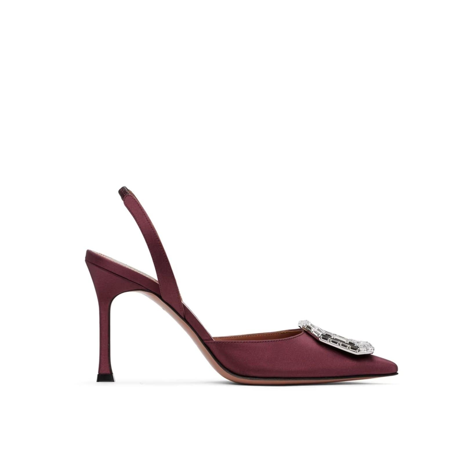 Amina Muaddi Camelia Sling Satin Pumps