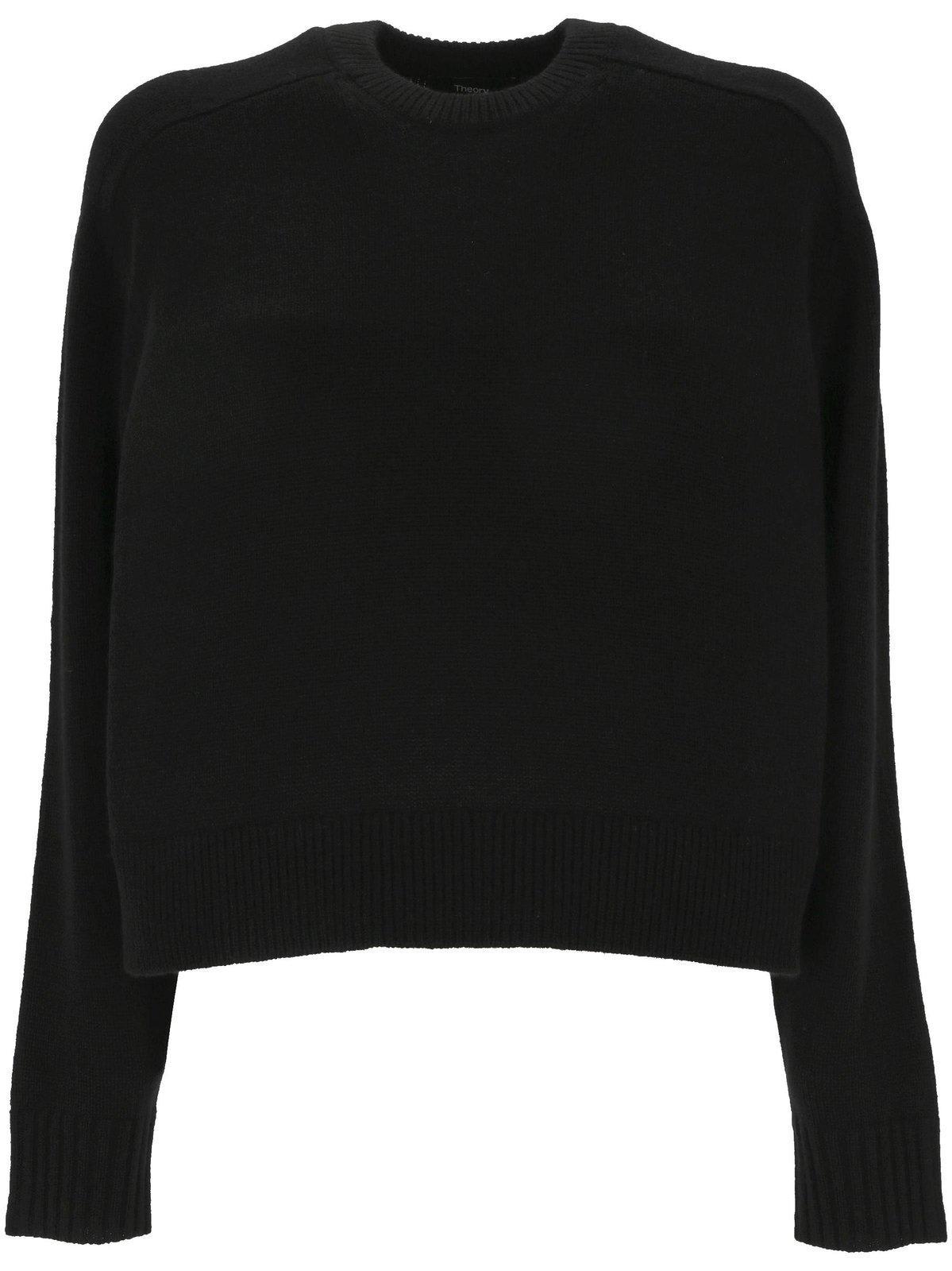THEORY Cropped Crew Neck Sweater