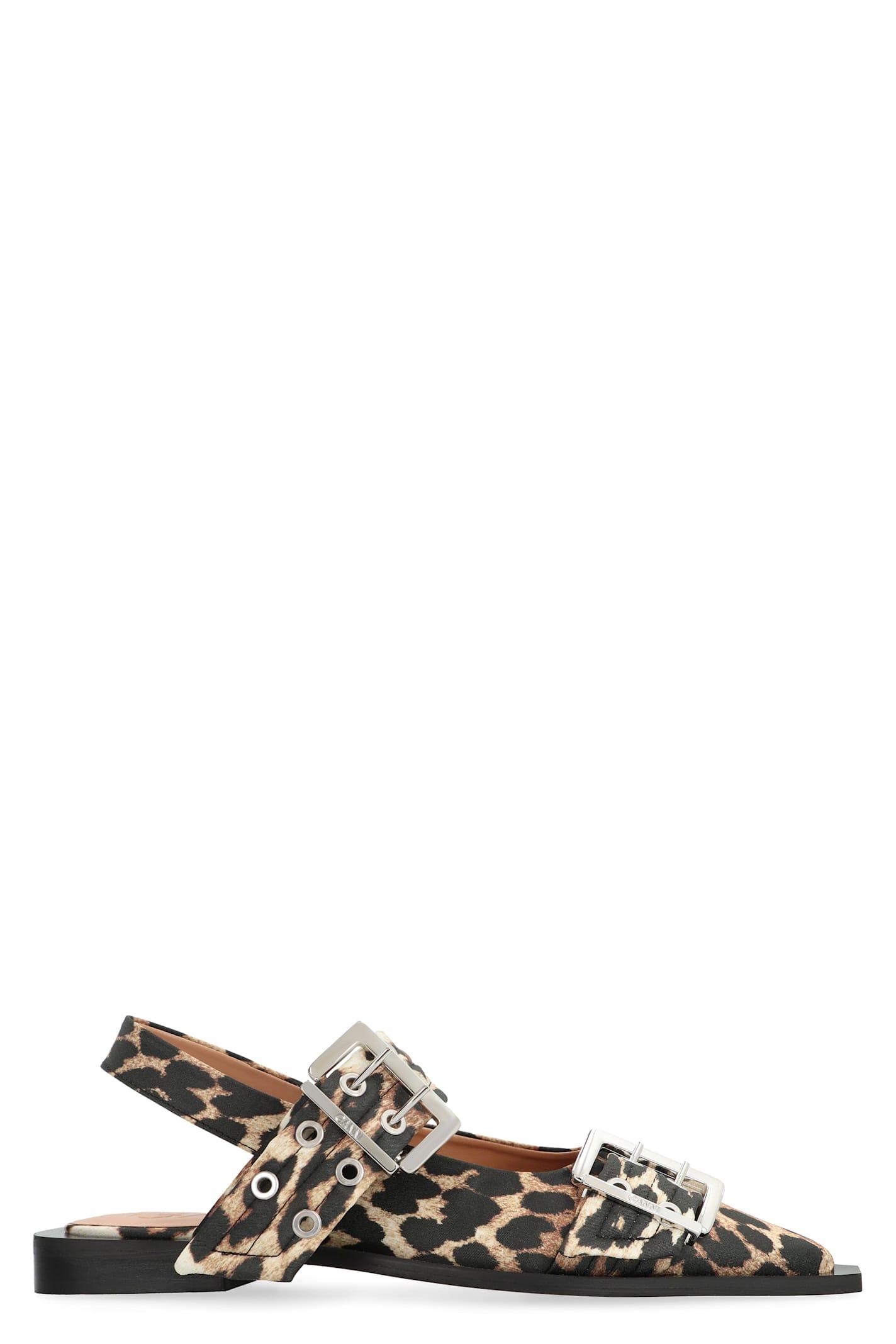 Ganni Women's Feminine Fabric Slingback Pumps and Satin Feminine Buckle Ballerinas