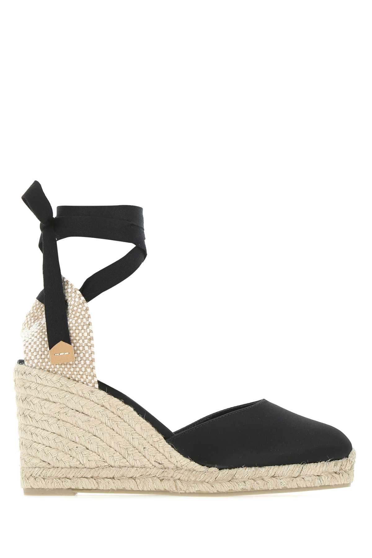 CastaÃ±er Castañer Black Canvas Carina Wedges