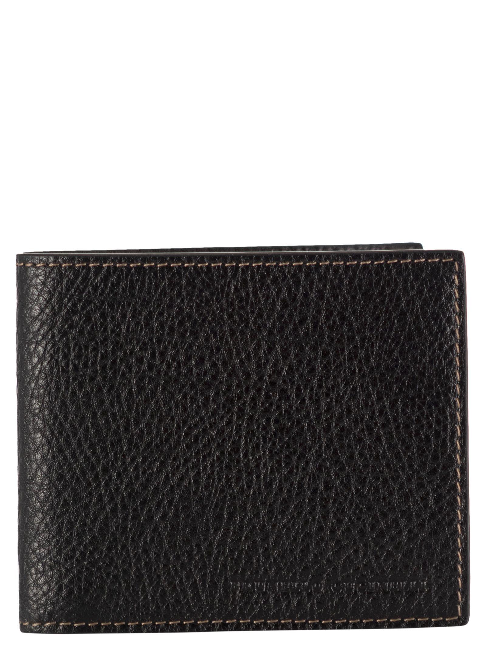 Brunello Cucinelli Leather Wallet With Logo Engraving