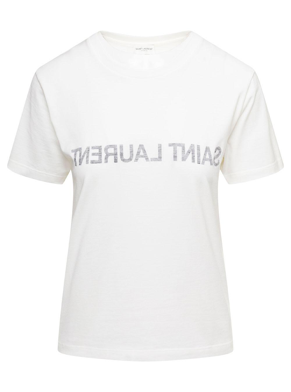 Saint Laurent Women's Cotton T-Shirt With Logo