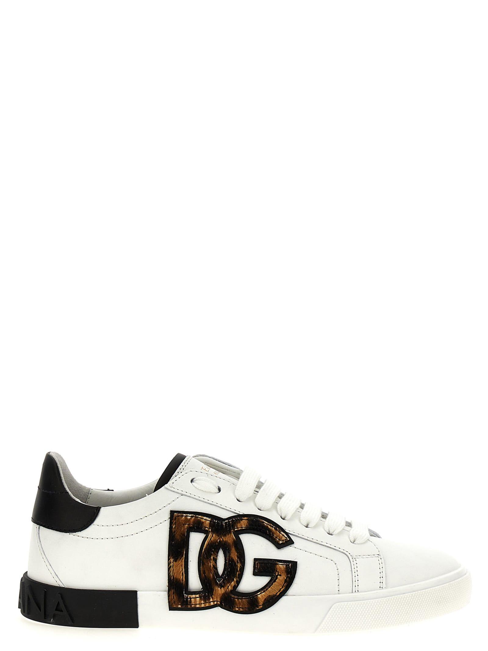 Dolce & Gabbana Women's Sneakers in Printed and Portofino Low-Top Sneakers in Calfskin
