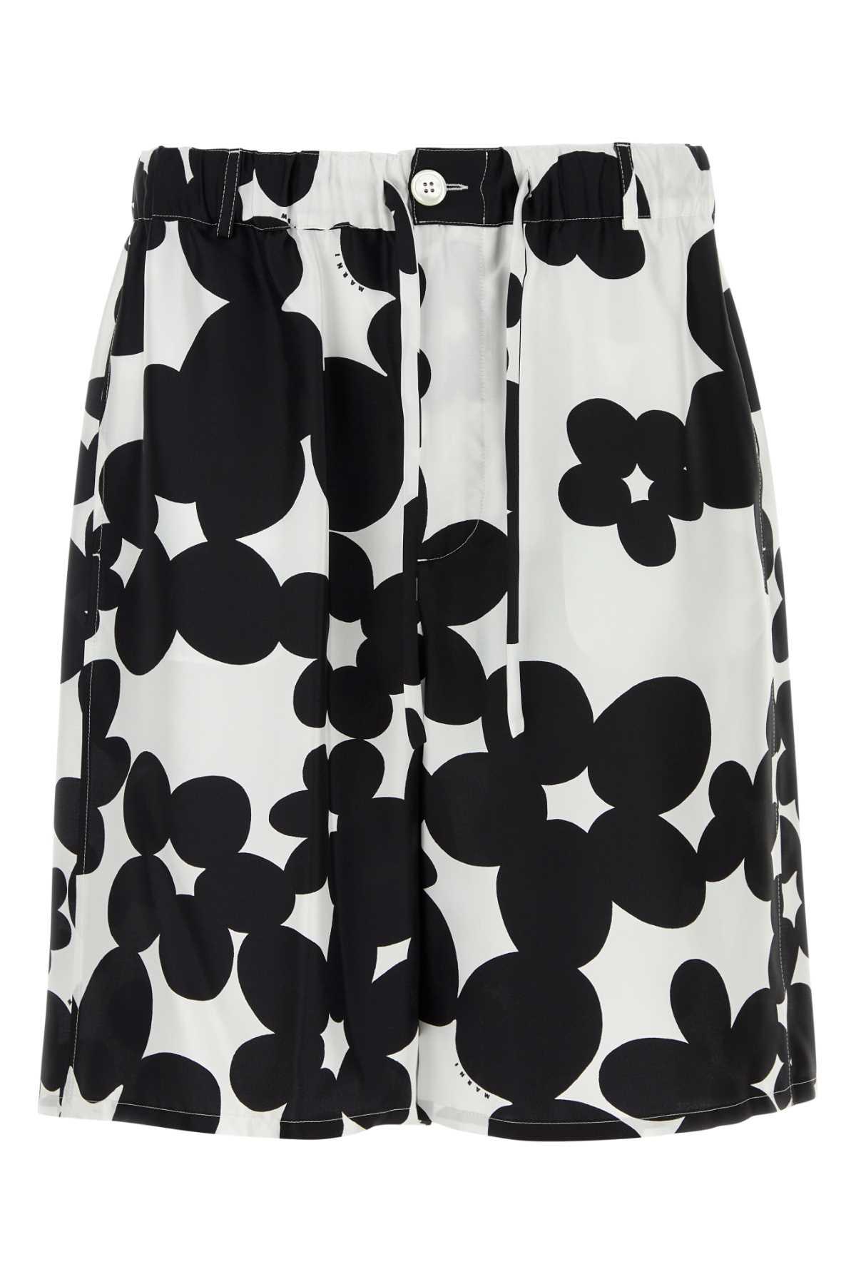 Marni Printed Silk Bermuda Shorts
