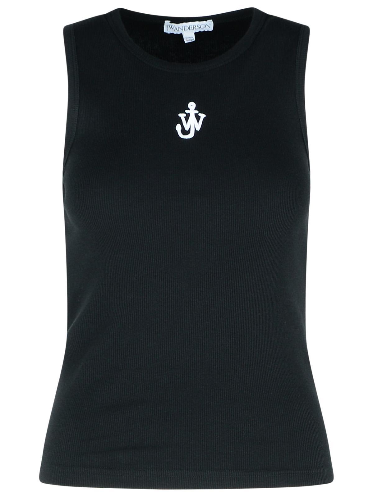 Jw Anderson Women's Anchor Logo Embroidery Tank Top in Black