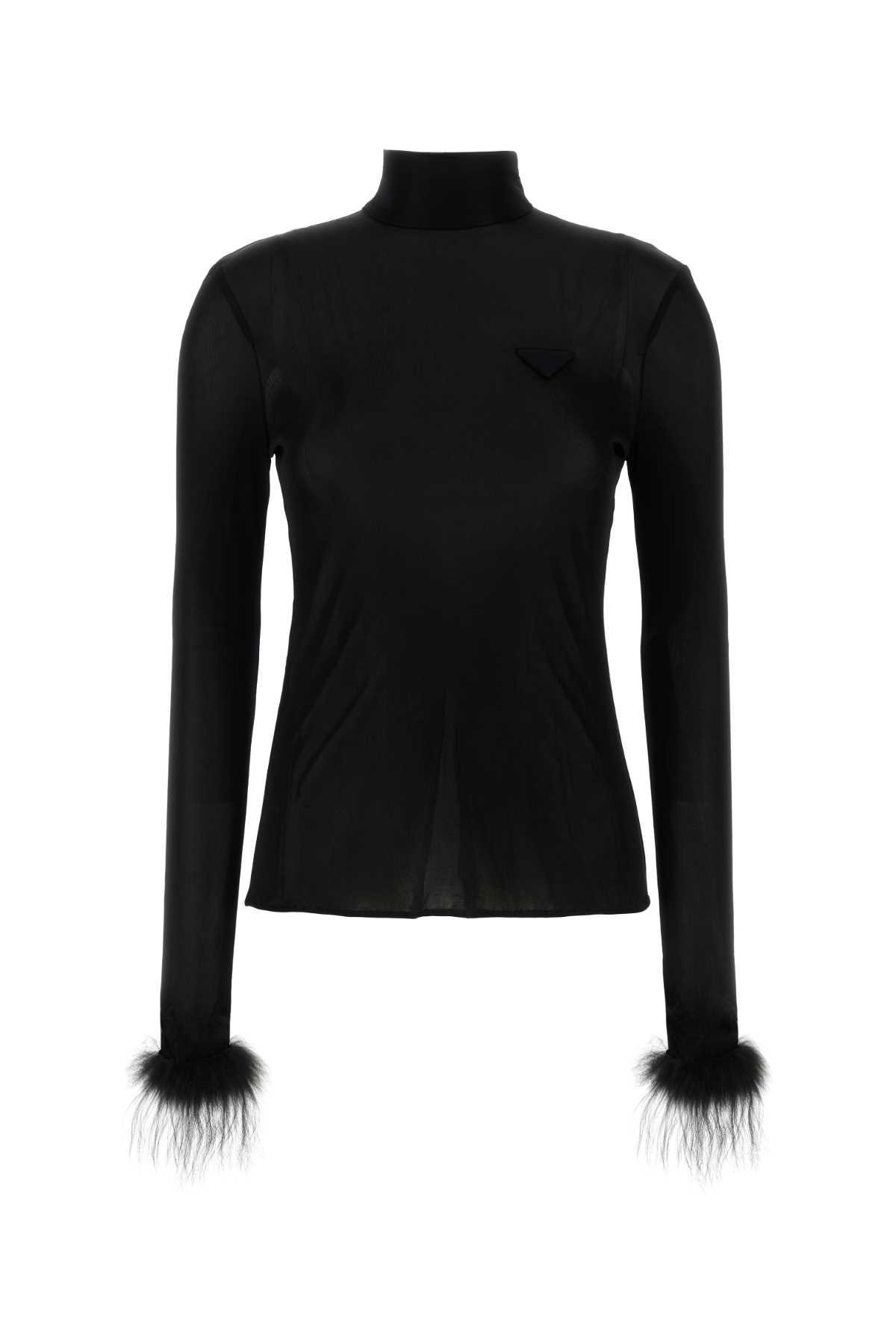 Prada Black Jersey Top