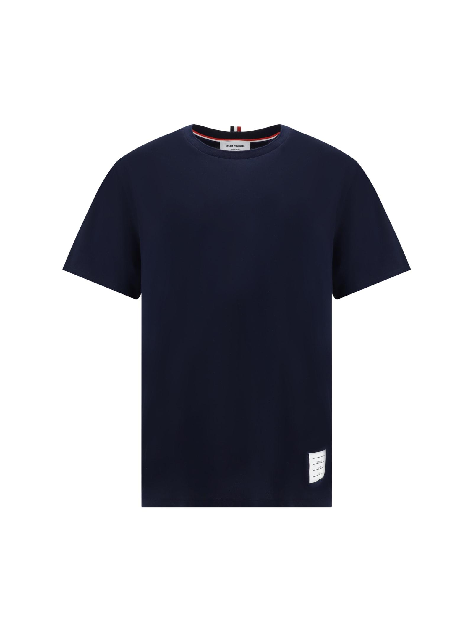 Thom Browne Men's Stylish And Versatile Polo Shirt in Blue