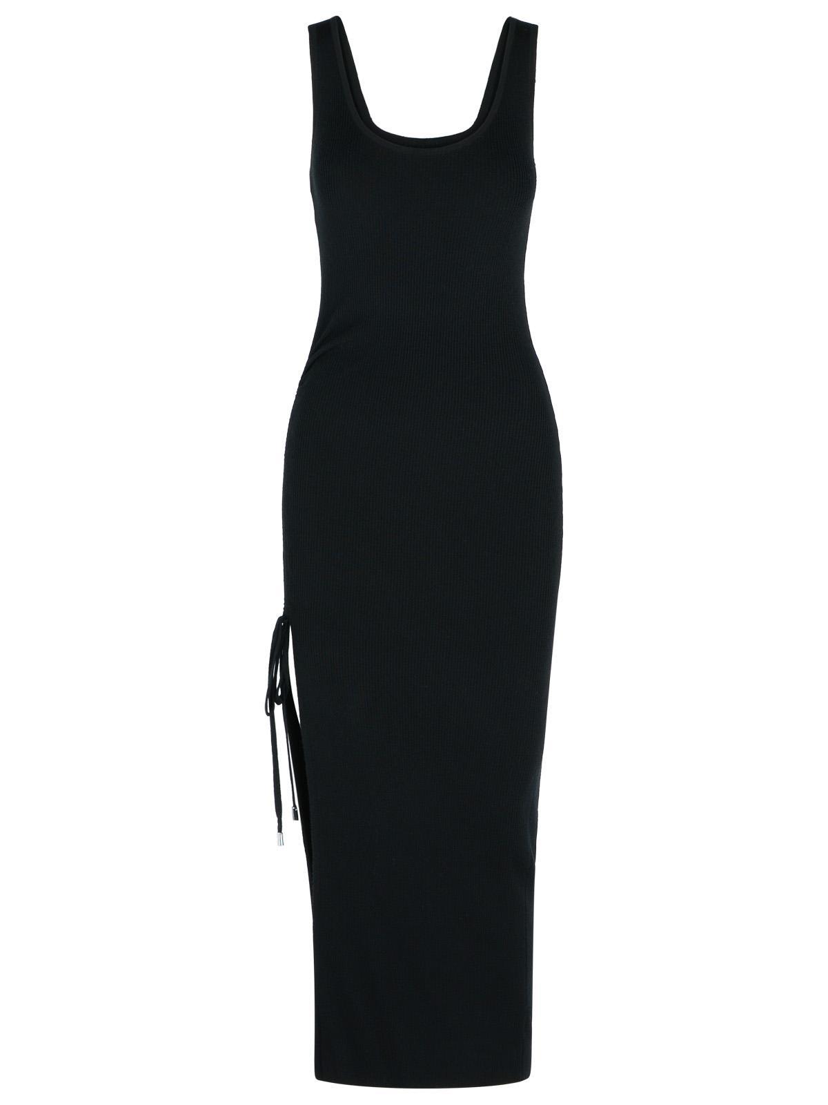 MICHAEL Michael Kors Ruched Black Wool Blend Dress