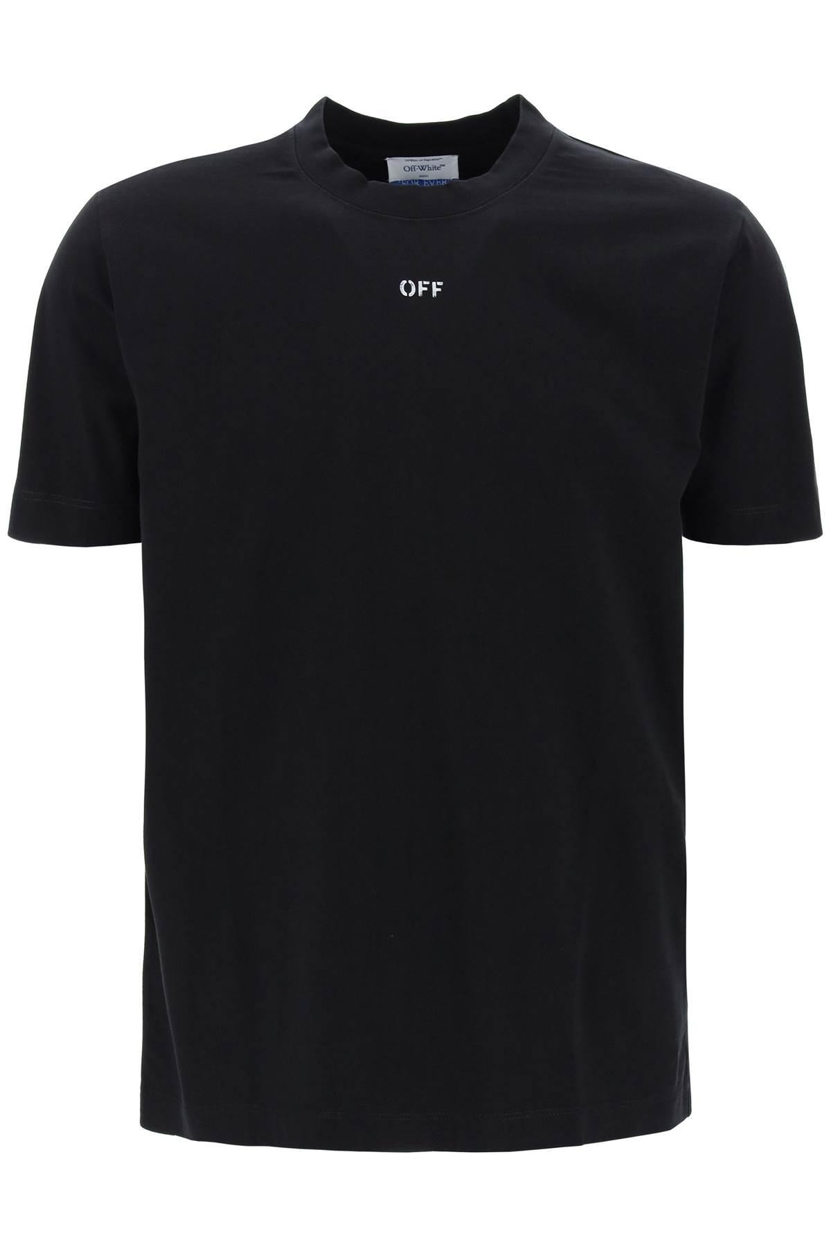 Off-White Men's 100% Cotton T-Shirt in Black