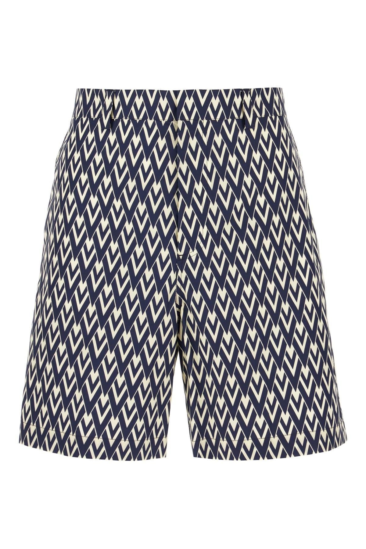 Valentino Printed Cotton Bermuda Shorts