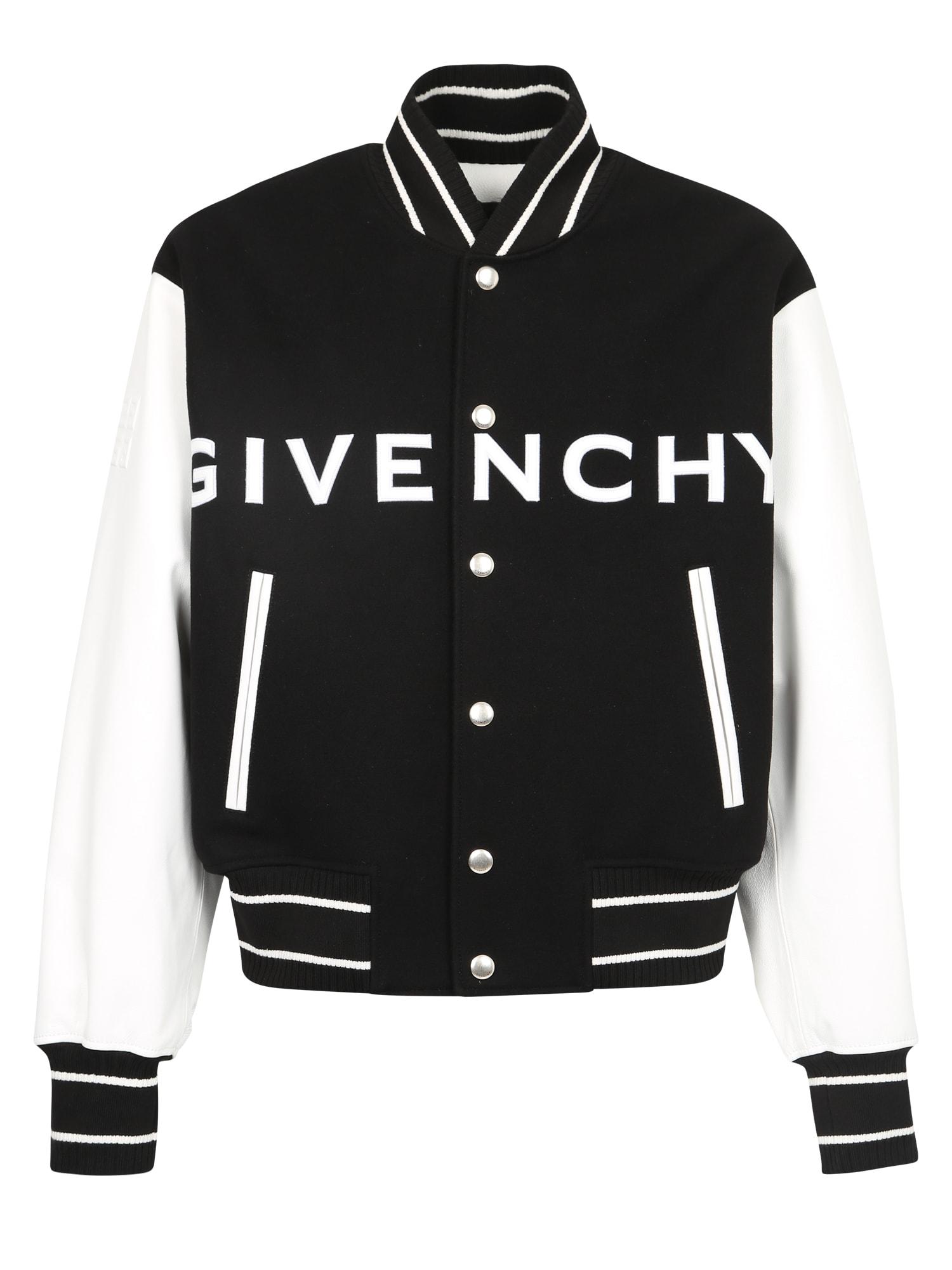 Givenchy Women's Two-Tone Wool Blend And Leather Bomber Jacket