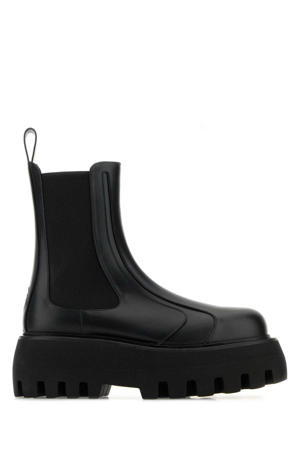 Alexander McQueen Black Leather Chelsea Ankle Boots