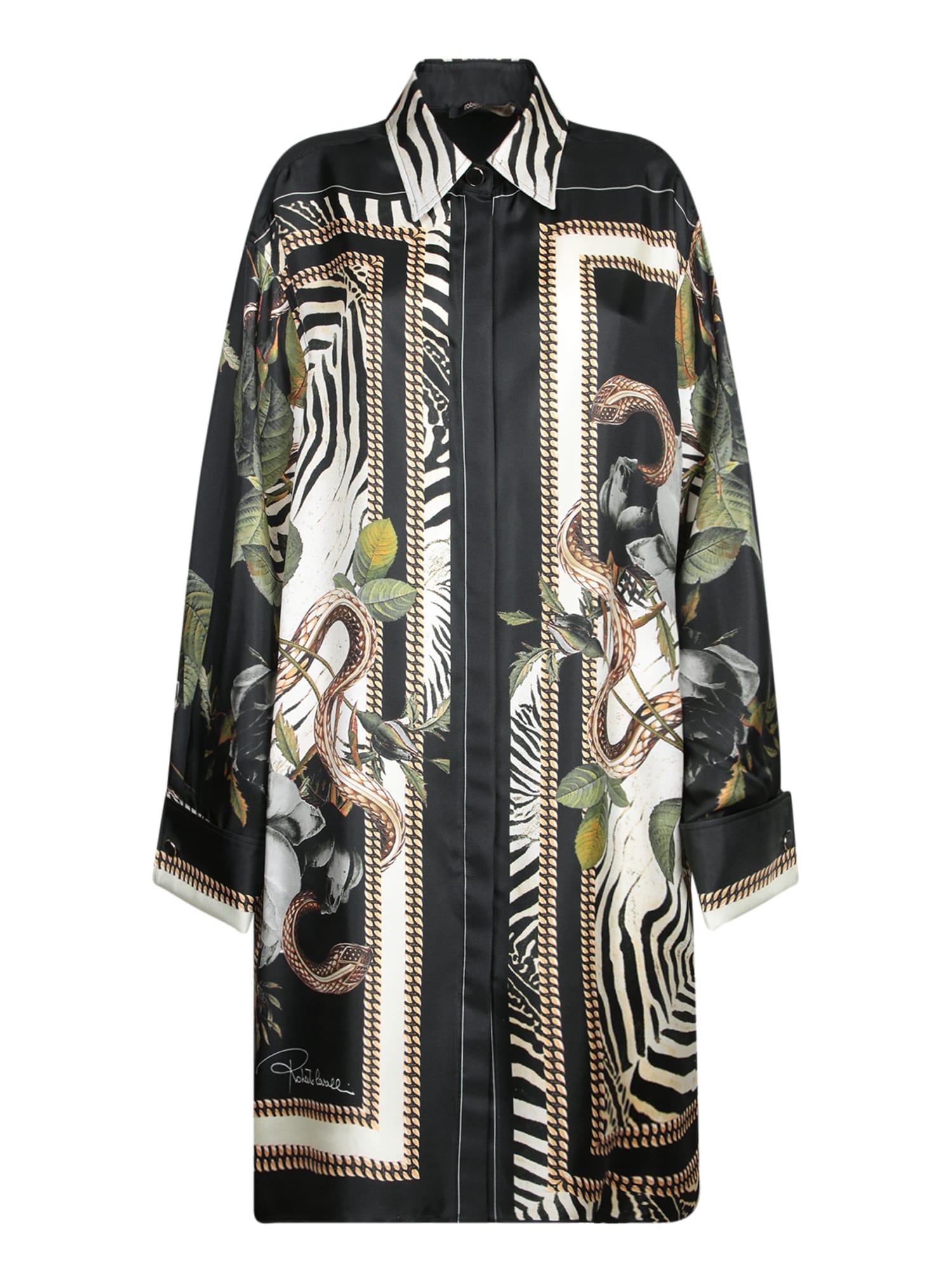 Roberto Cavalli Silk Scarf Print Shirt