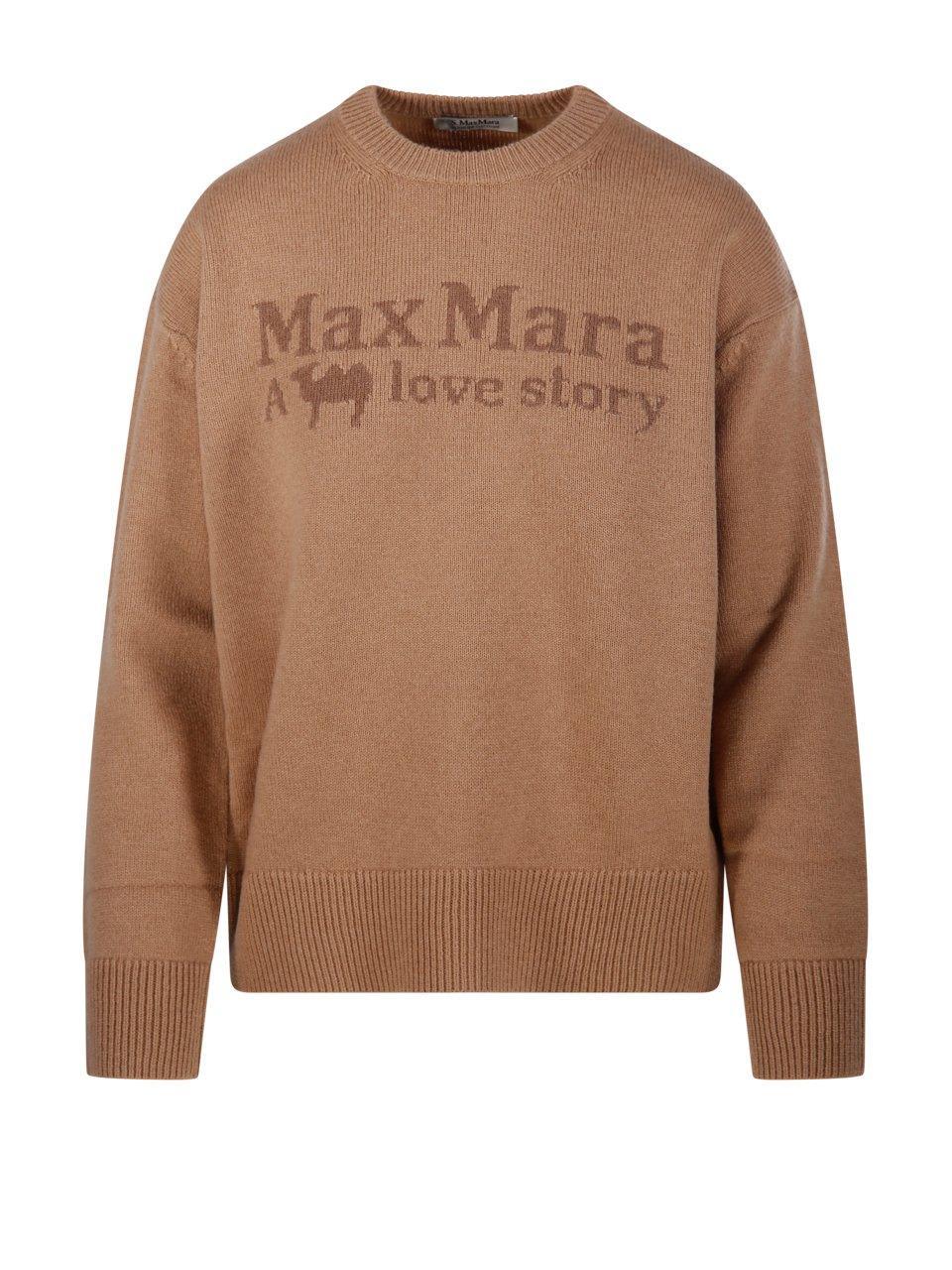 'S MAX MARA S Max Mara Women's Logo Wool Jumper Sweater in Camel