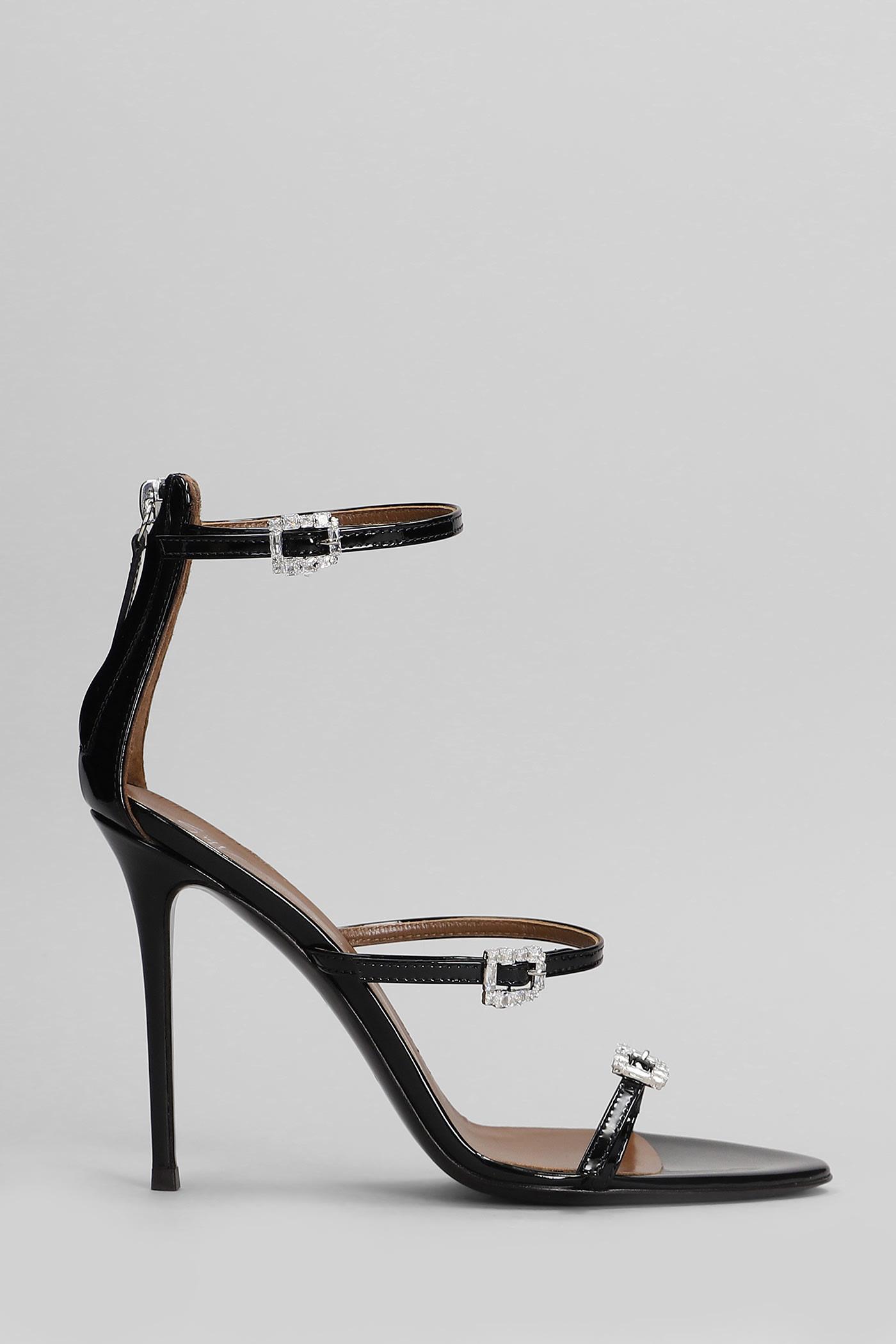 Giuseppe Zanotti Sandals in Black Patent Leather