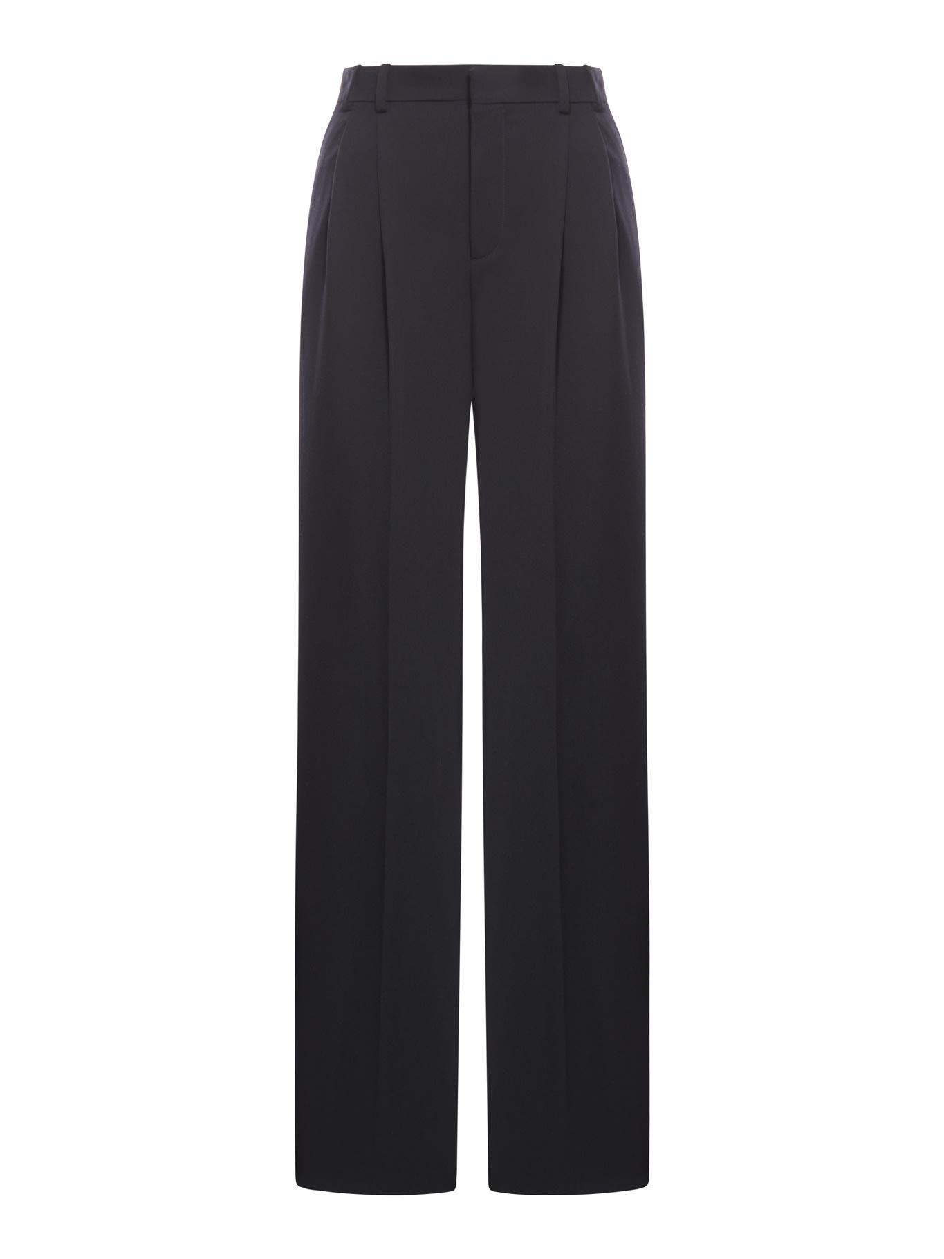 Saint Laurent Women's Wool Wide Trousers