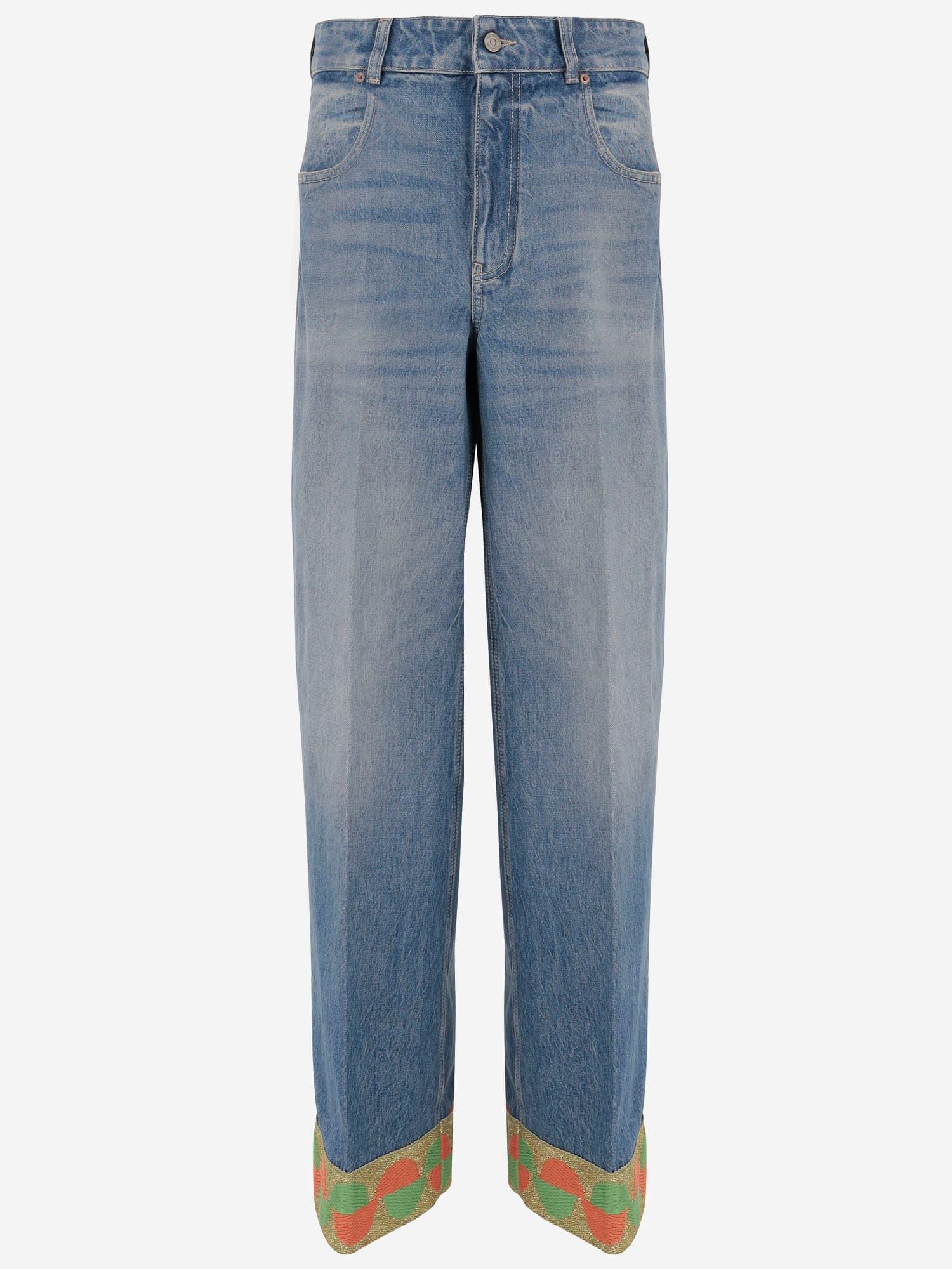 Valentino Women's Denim Jeans and Washed Jeans With Jacquard Bottoms