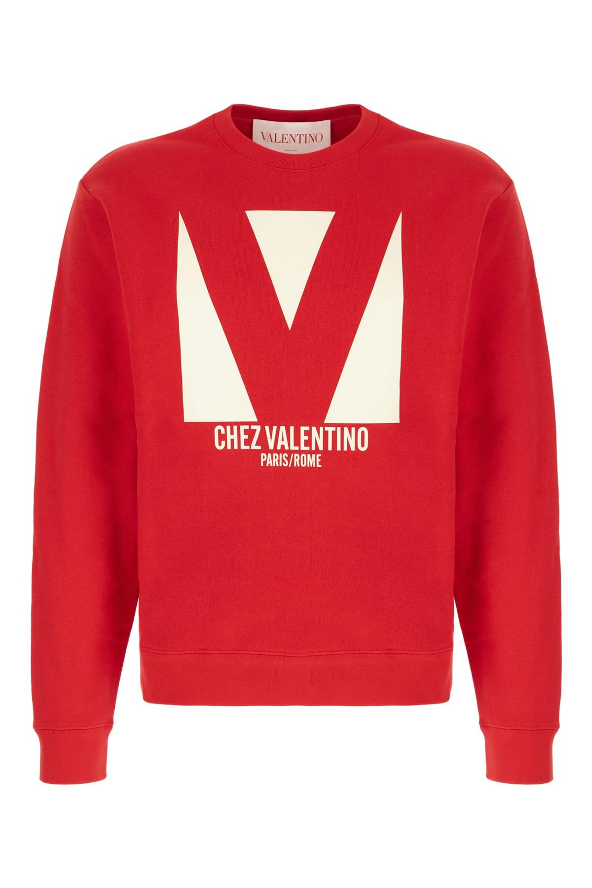Valentino Garavani Red Cotton Sweatshirt