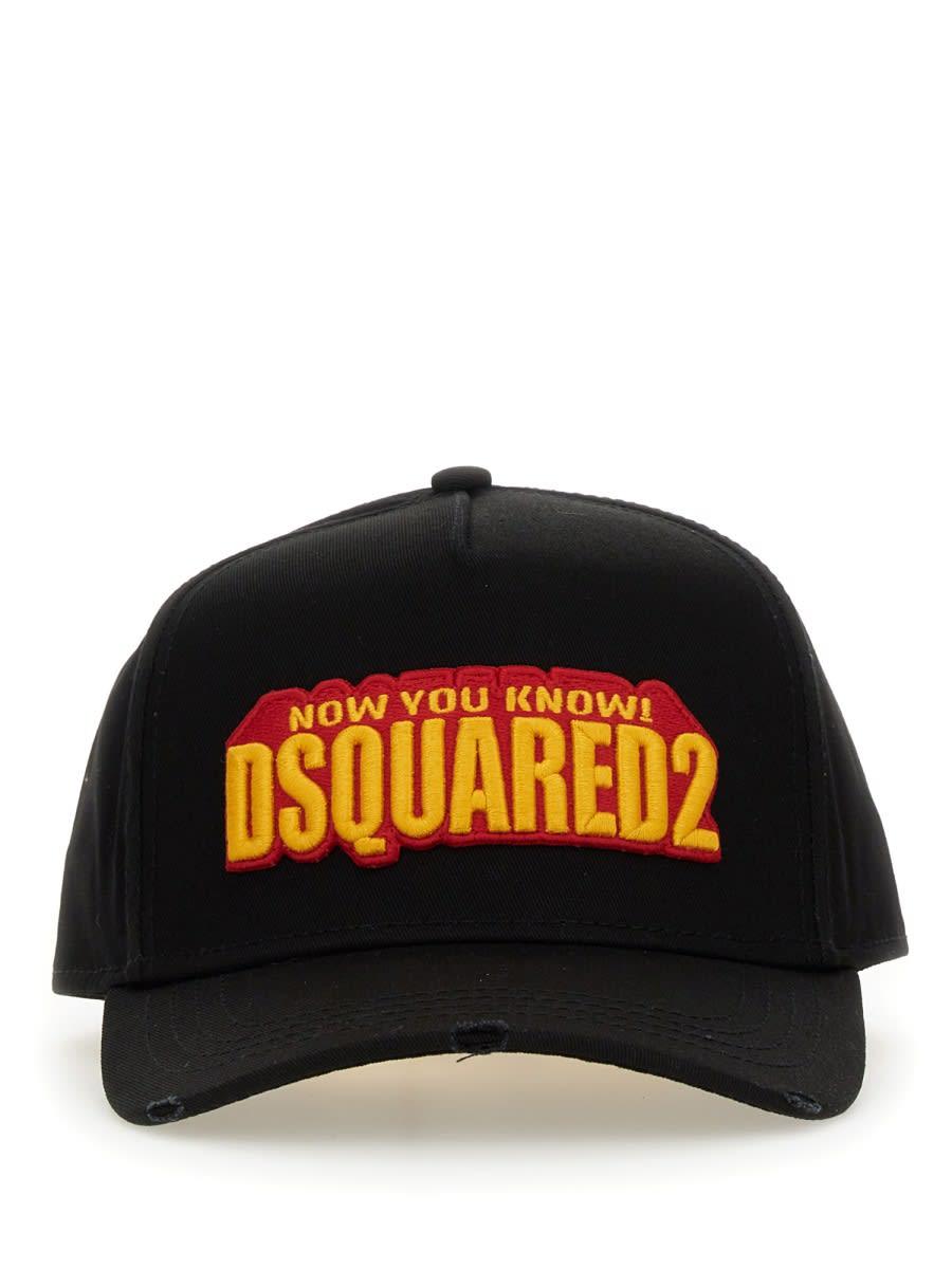 Dsquared2 Black Orange Logo Baseball Cap