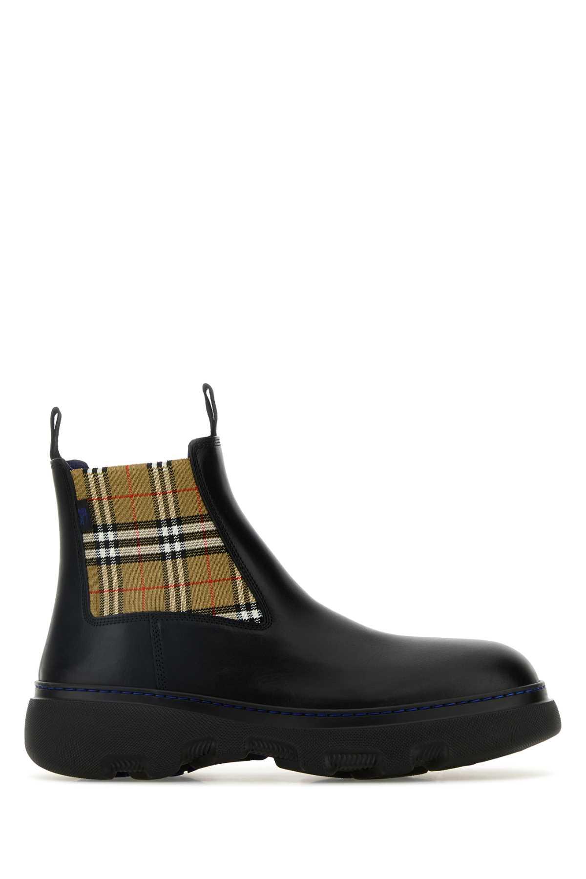 Burberry Women's Leather Ankle Boots in Black