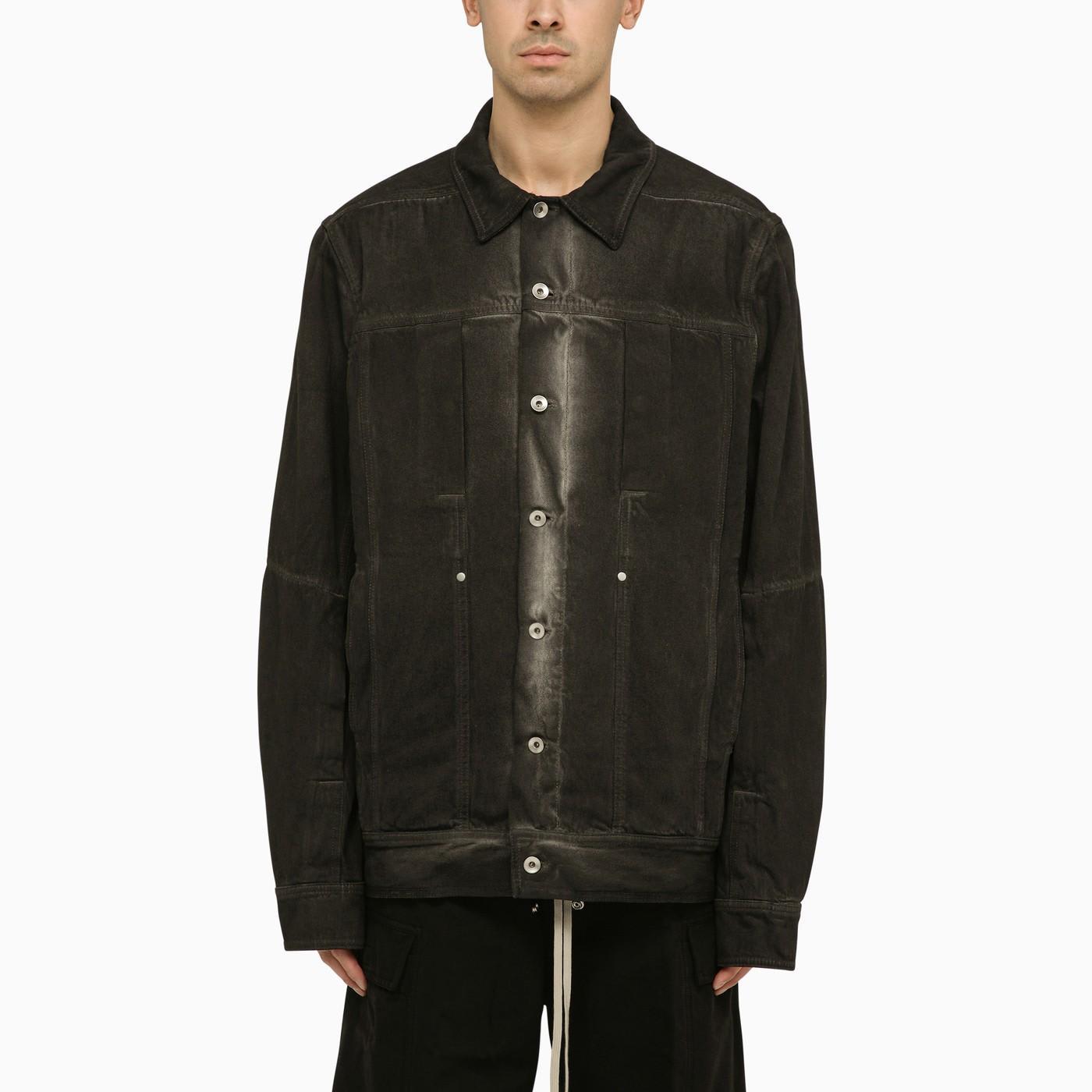 Rick Owens Black Washed-effect Denim Jacket