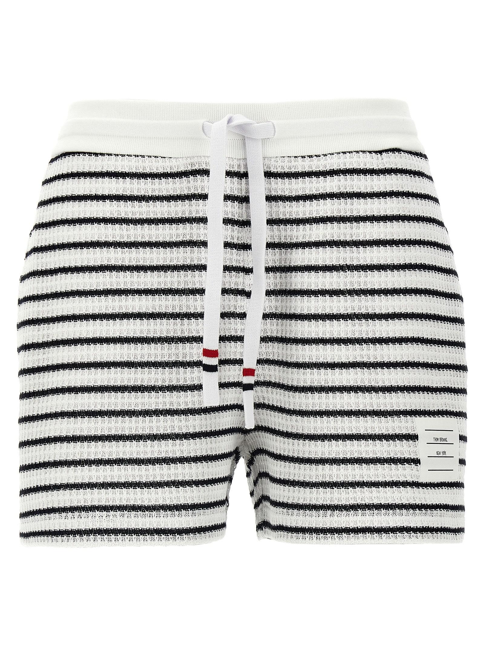 Thom Browne Knitted Striped Cotton Shorts
