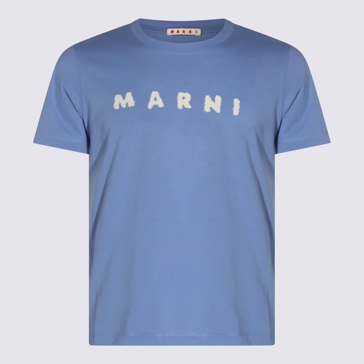 Marni Light Blue Cotton T-shirt
